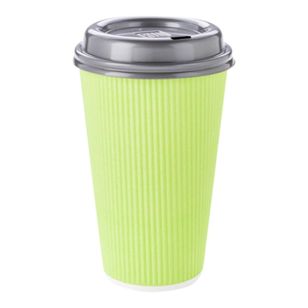 16oz Disposable Coffee Cups (500 Pack) - Eco-Friendly Ripple Wall Hot Cups for Coffee, Tea & More | Rolled Rim, Insulated Paper Cups | Lids Sold Separately | Perfect for Cafes, Offices & Home Use