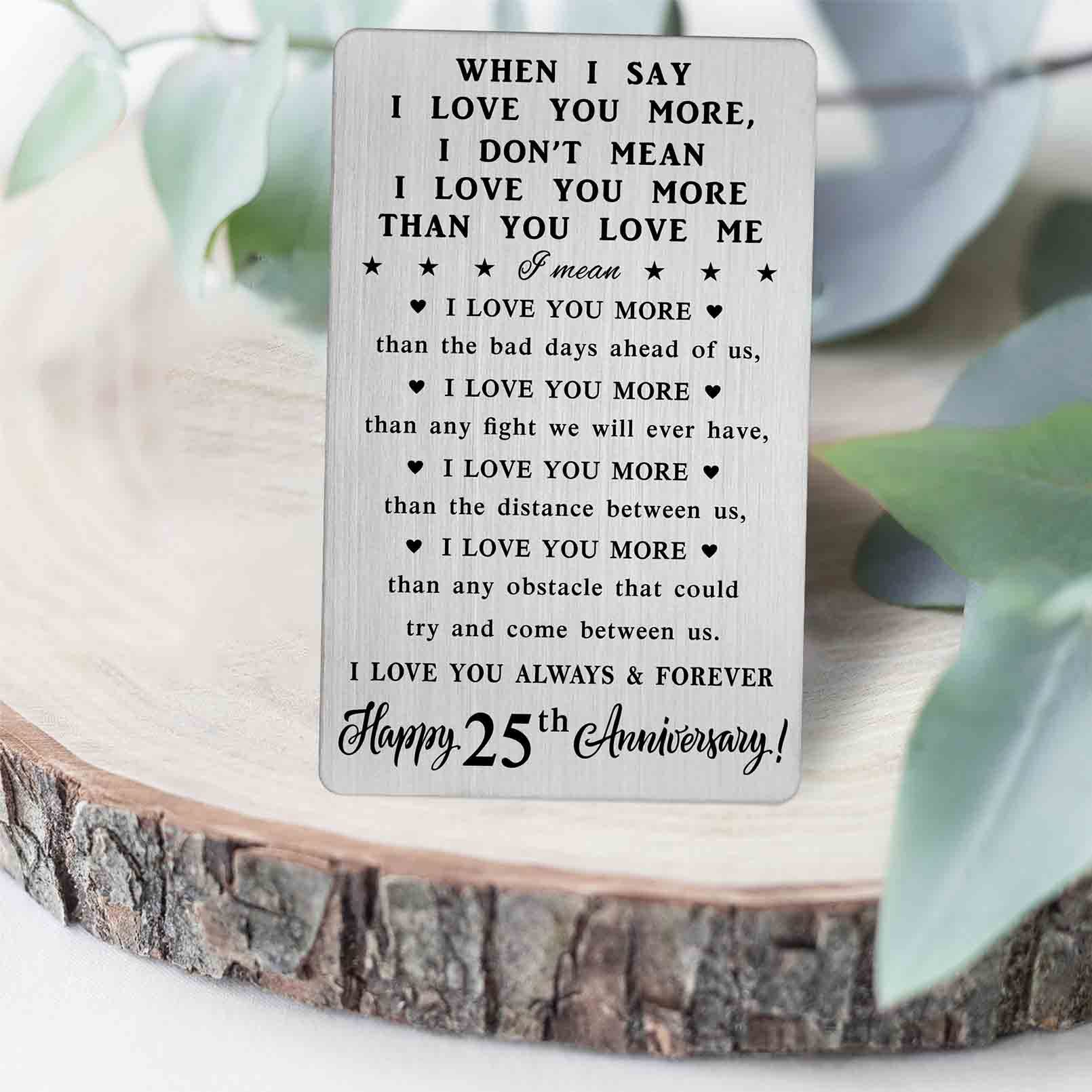 25th Anniversary Card Gift for Wife - Romantic Wallet Card for Couples | Perfect for Anniversaries & Special Occasions