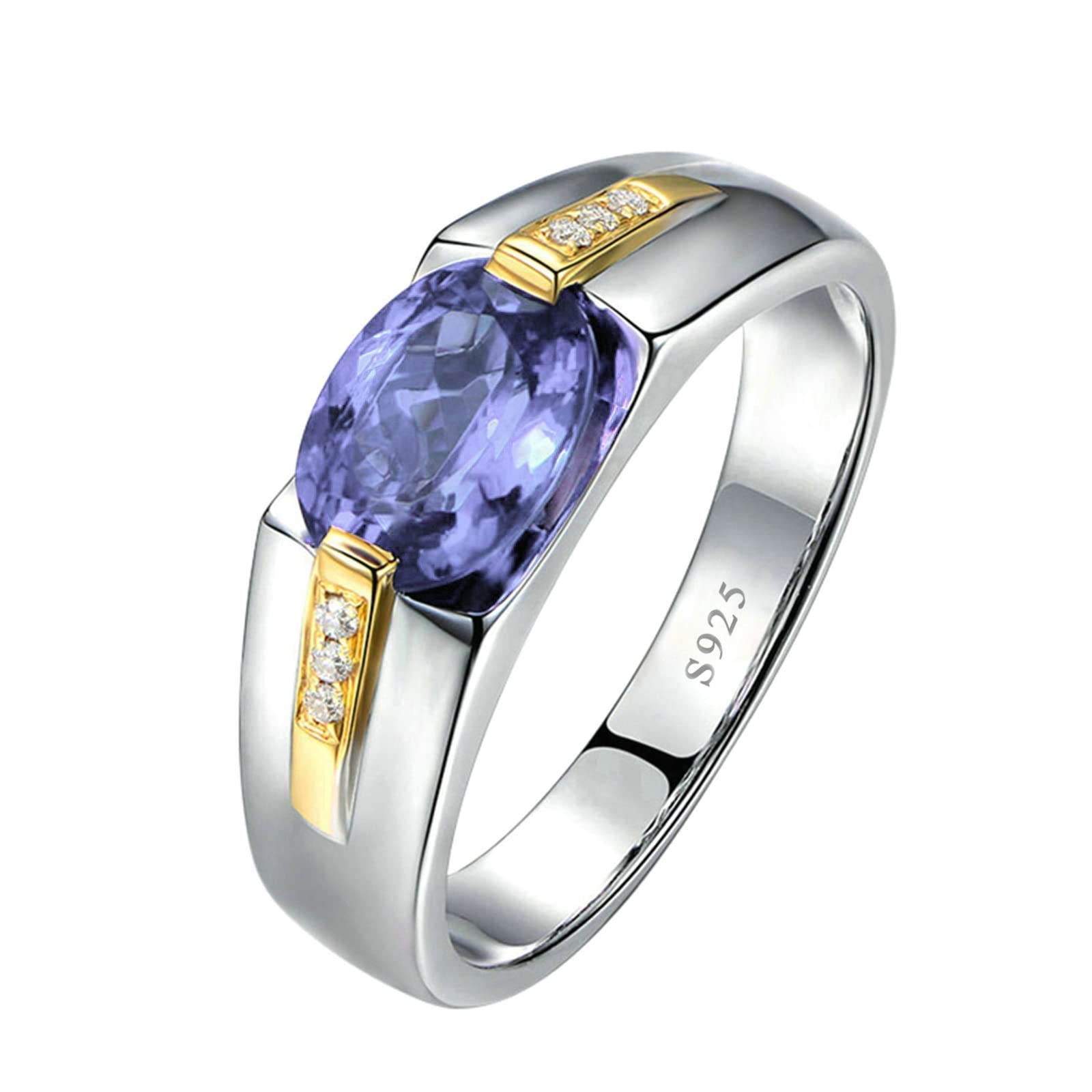 Sterling Silver Infinity Ring with Light Purple Bio-Color Oval Zircon - Women's Engagement Band Size 10.5 - Perfect Valentine's Gift for Her, Anniversary & Special Occasions