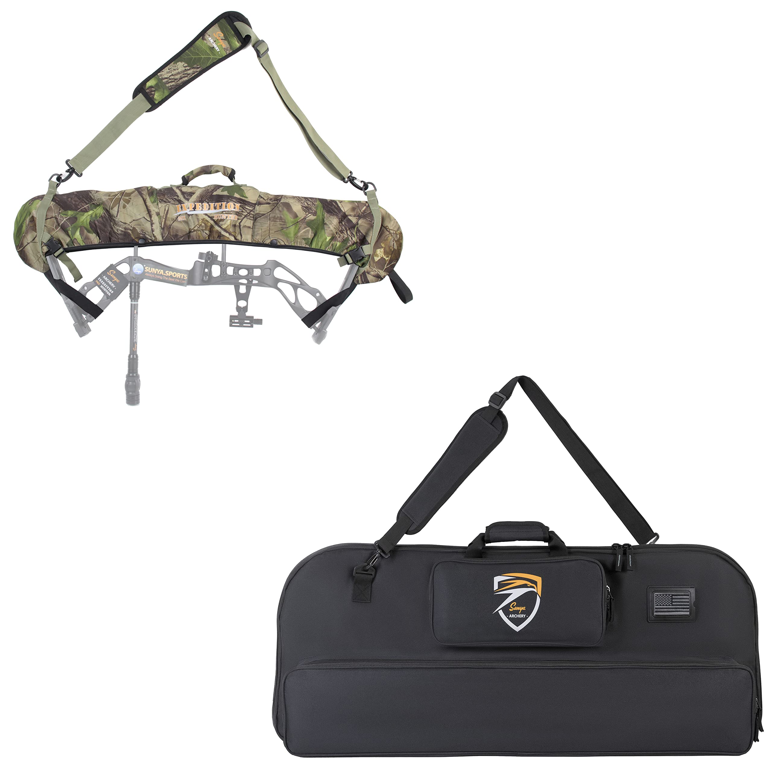 **SUNYA Neoprene Compound Bow Sling & Case with Molle System - Durable Archery Accessories for Hunting, Target Practice & Outdoor Adventures**