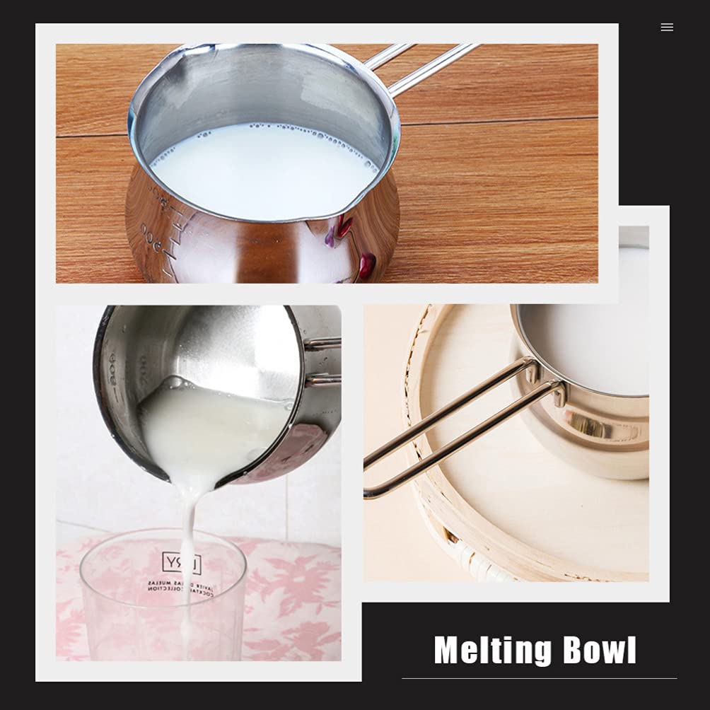 1pc Stainless Steel Chocolate & Cheese Melting Pot - Double Boiler Heating Bowl for Fondue, Candy Making, Baking & Kitchen Use - Durable & Versatile Melting Pot for Home & Professional Chefs