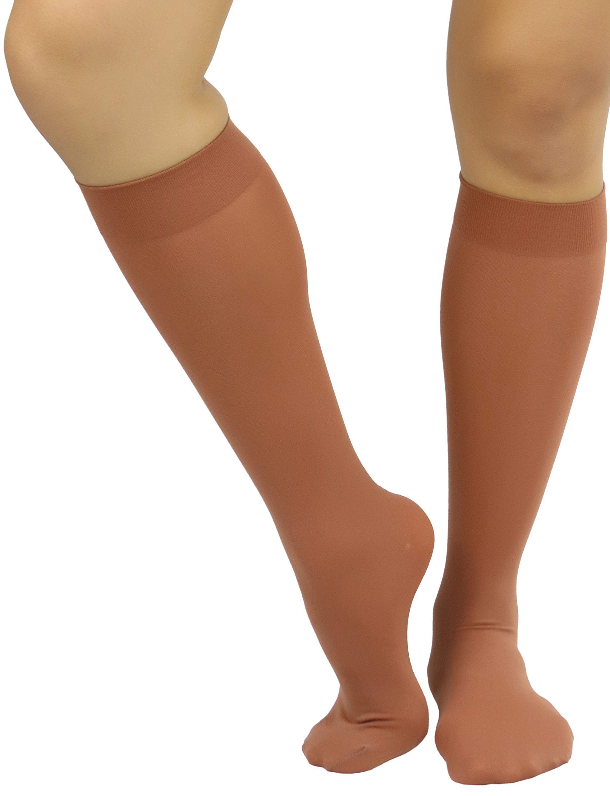 ToBeInStyle Women's Fashion Opaque Nylon Knee High Socks - Warm & Comfortable Winter Socks for Boots, Office Wear & Casual Outfits