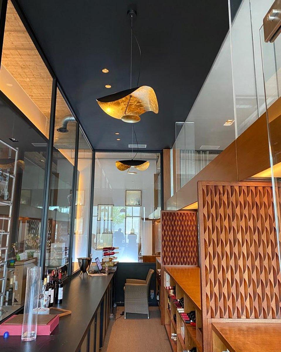Modern Giorgio Pendant Light - Elegant Hanging Chandelier for Dining Room, Kitchen Island & Bedroom Lighting - Gold/Bronze Finish Glass Shade Ceiling Light Fixture