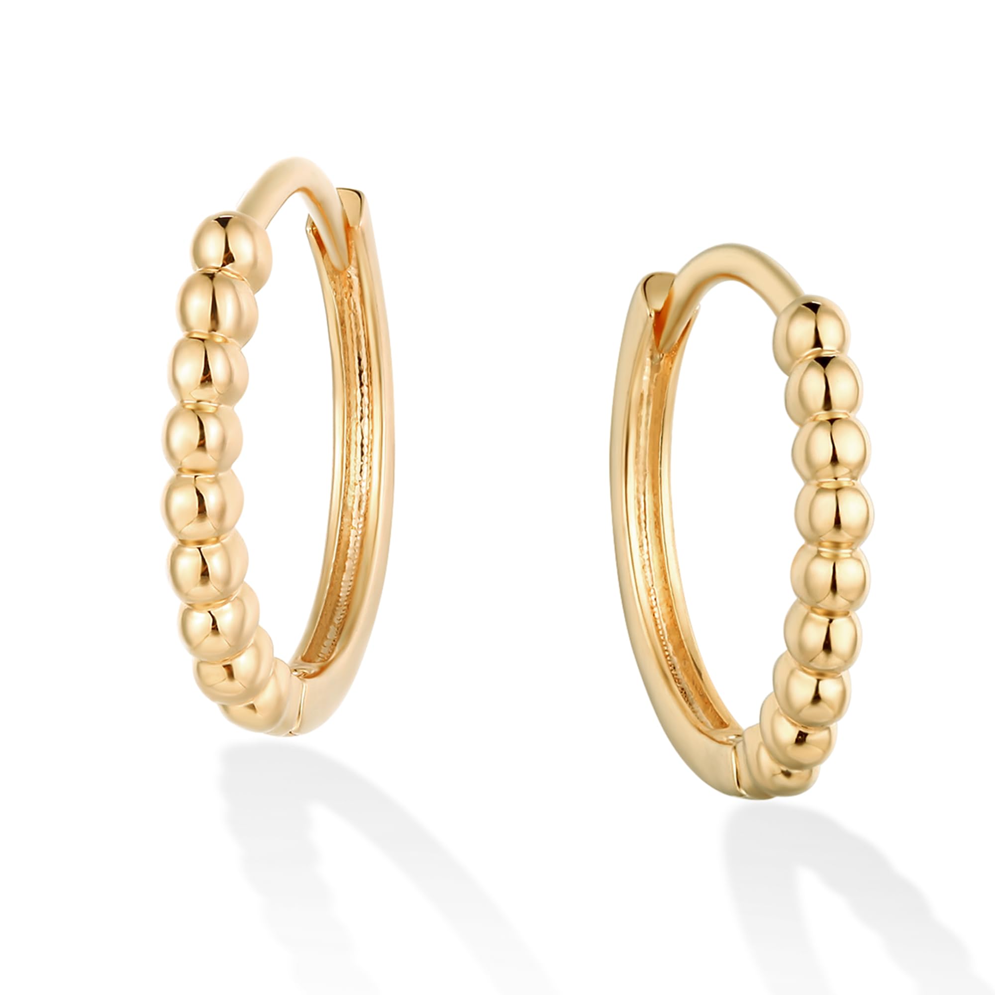 14K Gold Plated Huggie Hoop Earrings for Women - Hypoallergenic Twisted Chain Design, Hollow Out Fashion Jewelry | Perfect for Daily Wear, Office, Parties & Special Occasions