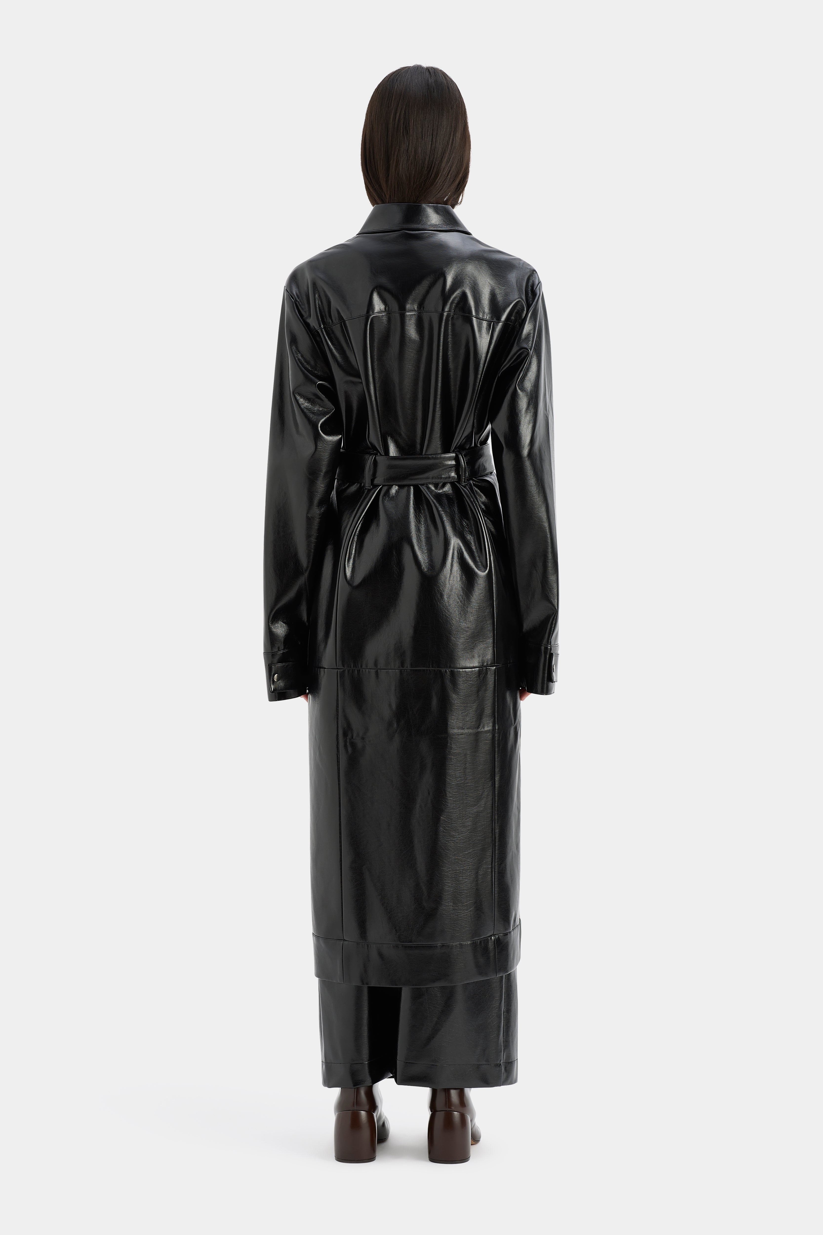 Midnight Black Trench Coat for Women - Elegant Long Waterproof Overcoat for Fall & Winter | Perfect for Office, Evening Out, and Formal Events