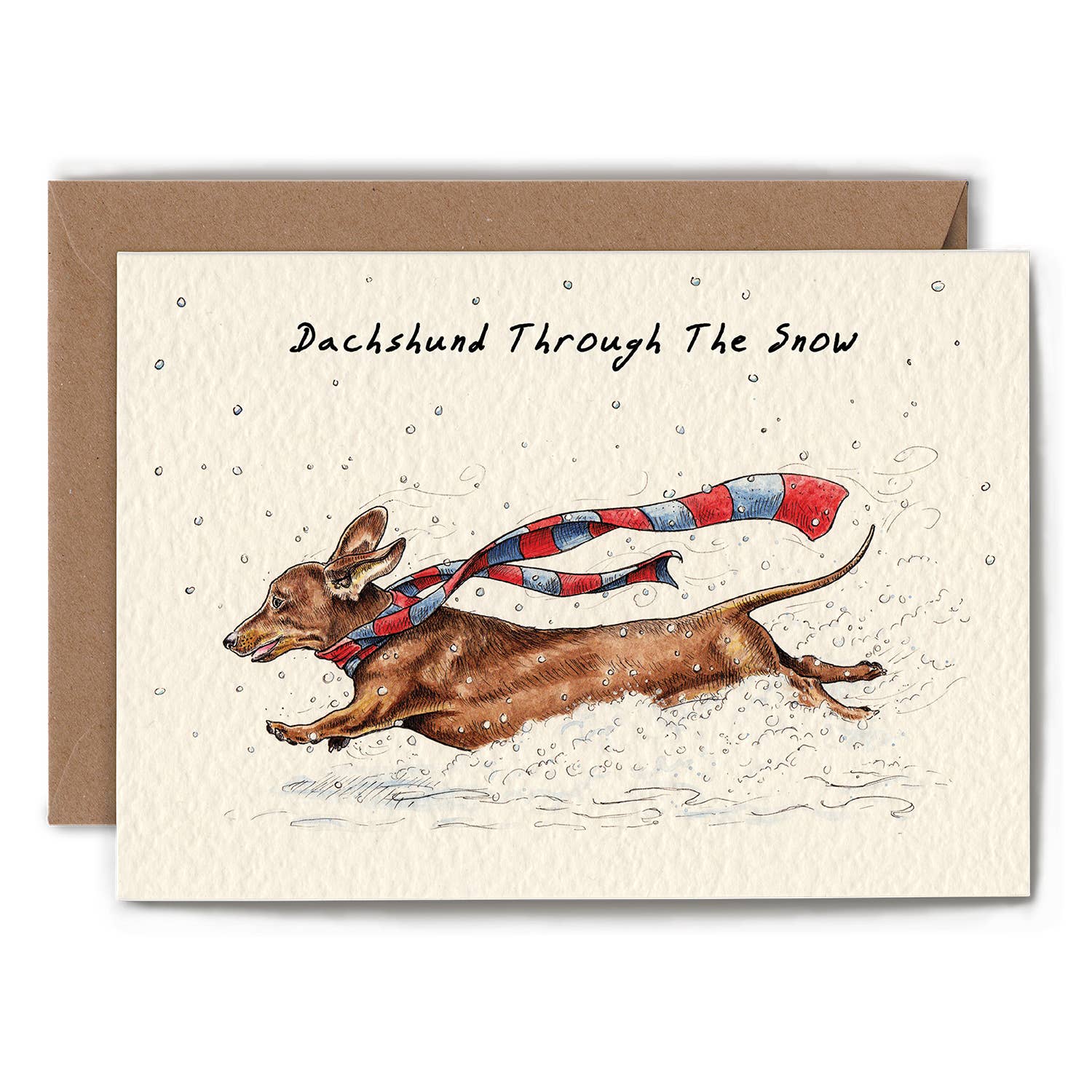 Hester & Cook Dachshund Through The Snow Holiday Greeting Card - Christmas Stationery for Festive Wishes, Gifts & Winter Celebrations