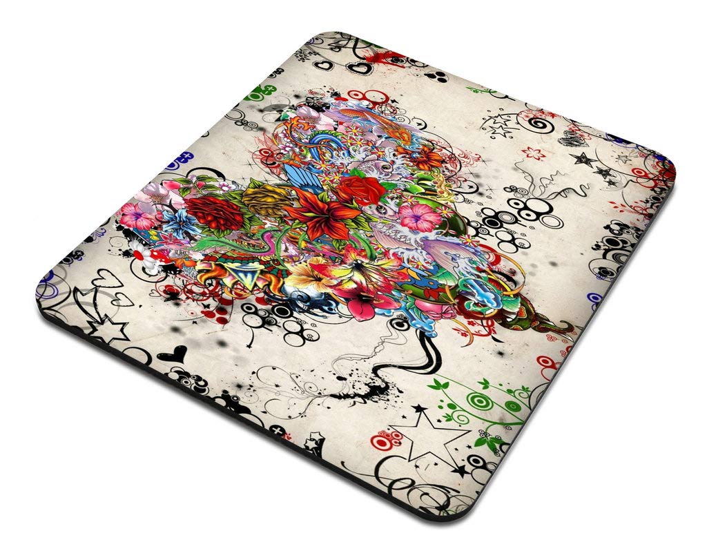 Tattoo Heart Design Gaming Mouse Pad - Non-Slip Rubber Base & Smooth Fabric Surface for PC, Laptop, Mac - Perfect for Gamers, Office Work & Home Use