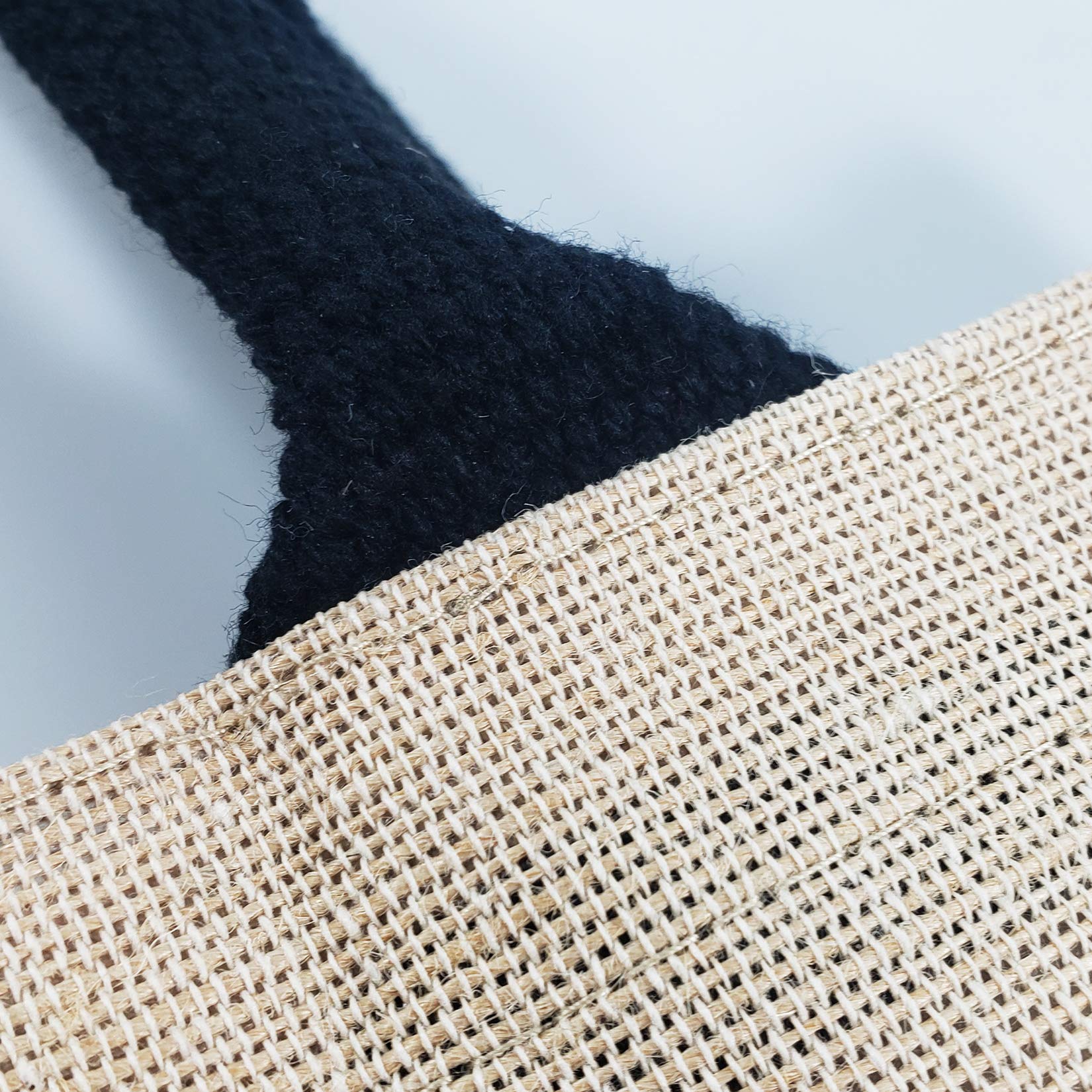 Eco-Friendly Reusable Jute Tote Bags with Laminated Interior - 12 Pack Black Canvas Burlap Shopping Bags for Work, School & Groceries (12