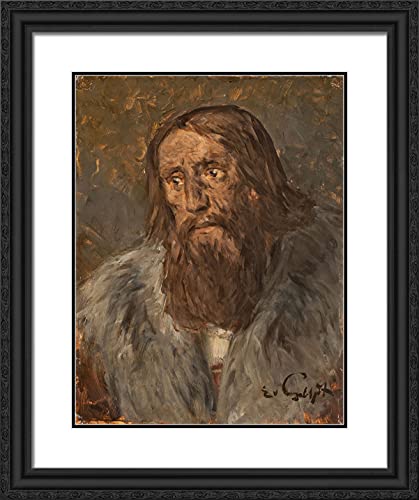 Black Ornate Wood Frame with Double Matting
