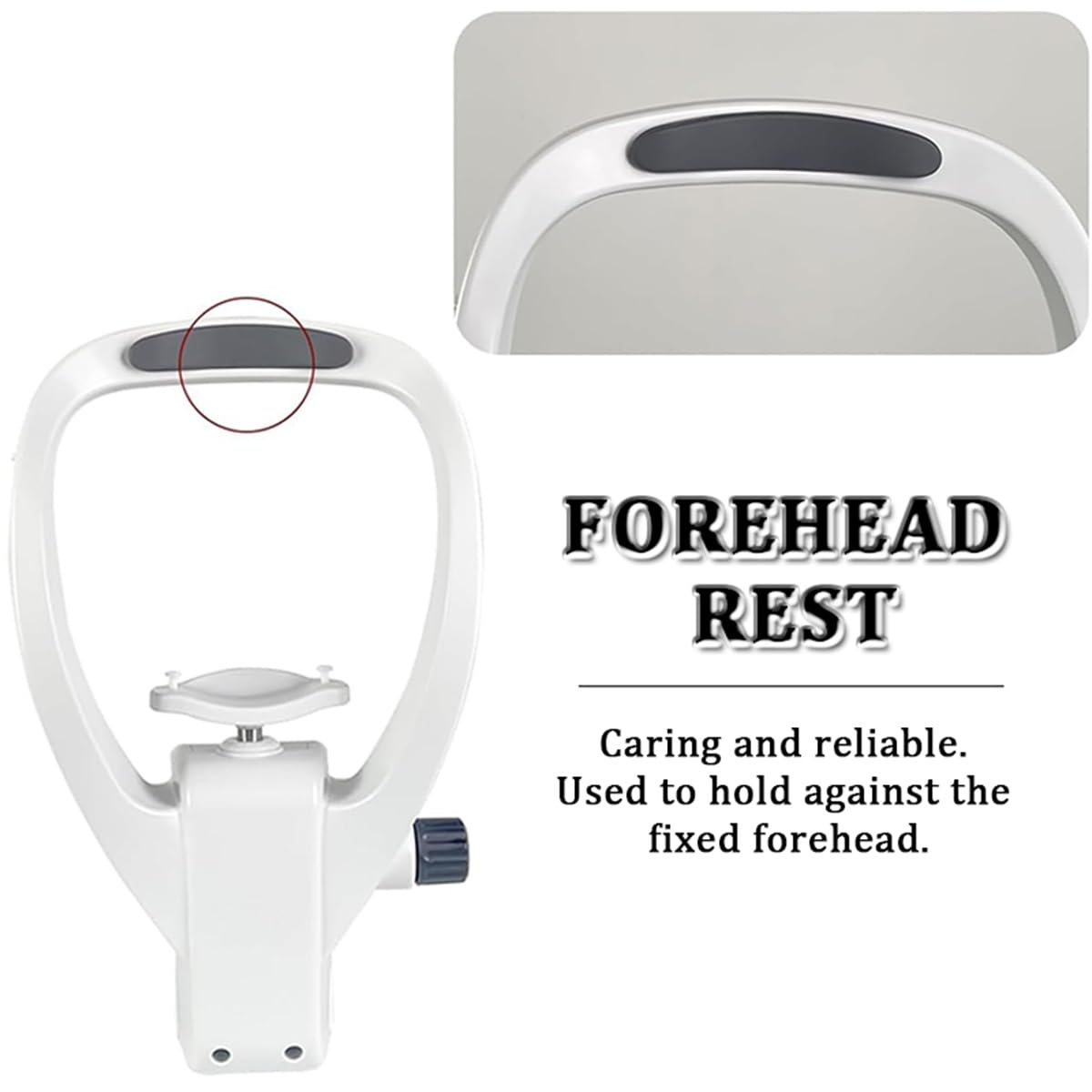 Adjustable Forehead Rest for Eye Training - 40mm Height Adjustment Knob - Optometry Accessory for Vision Therapy & Optical Instruments - Perfect for Eye Exams, Vision Therapy, and Optometry Practices