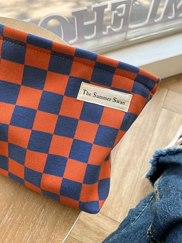 Colour Block Checkered Orange Navy