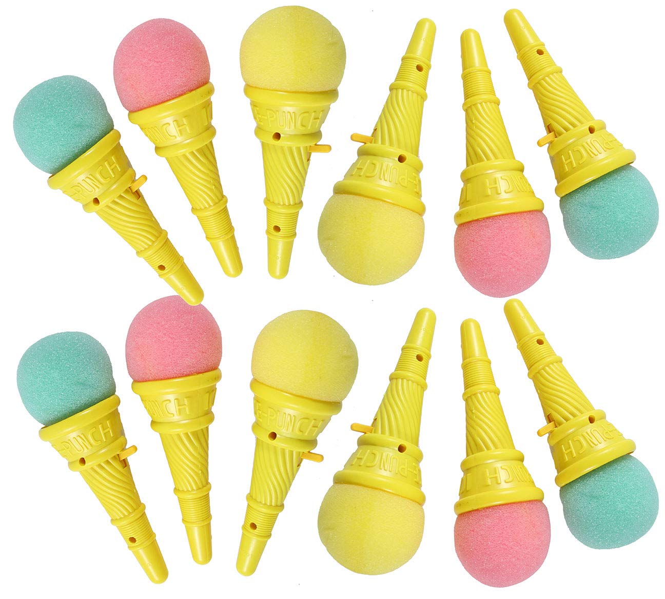 Bulk 12 Small Ice Cream Cone Shooter Popper Toys - Foam Ball Launcher Fun Novelty Party Favors for Kids Birthday, Carnival & Summer Outdoor Games