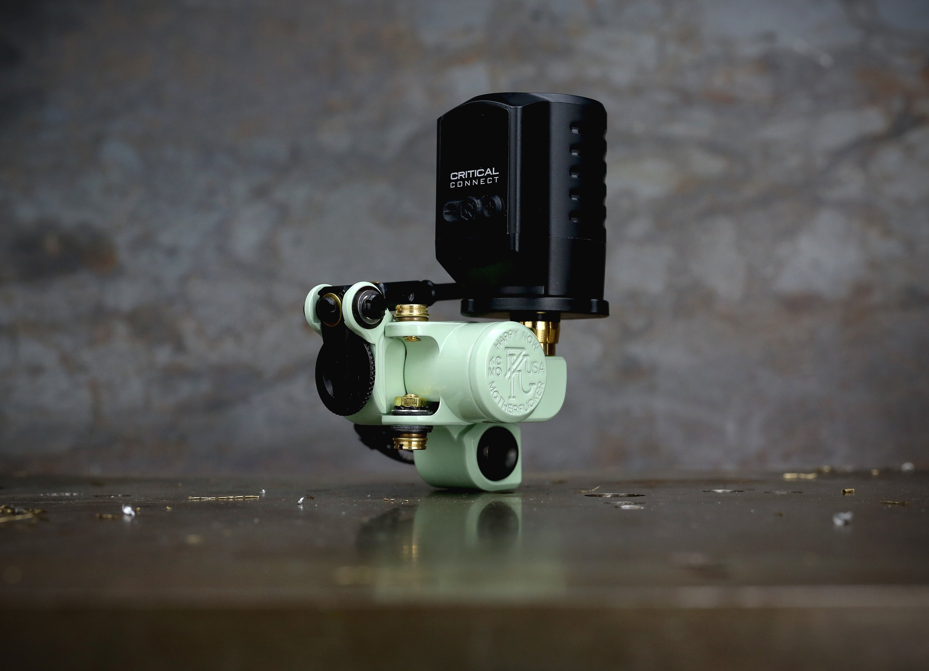Dan Kubin Sidewinder 46er Featherweight Tattoo Machine - Seafoam & Black Aluminum RCA with Clip Cord | Professional Tattoo Equipment for Artists & Beginners | Perfect for Detailed Line Work & Shading
