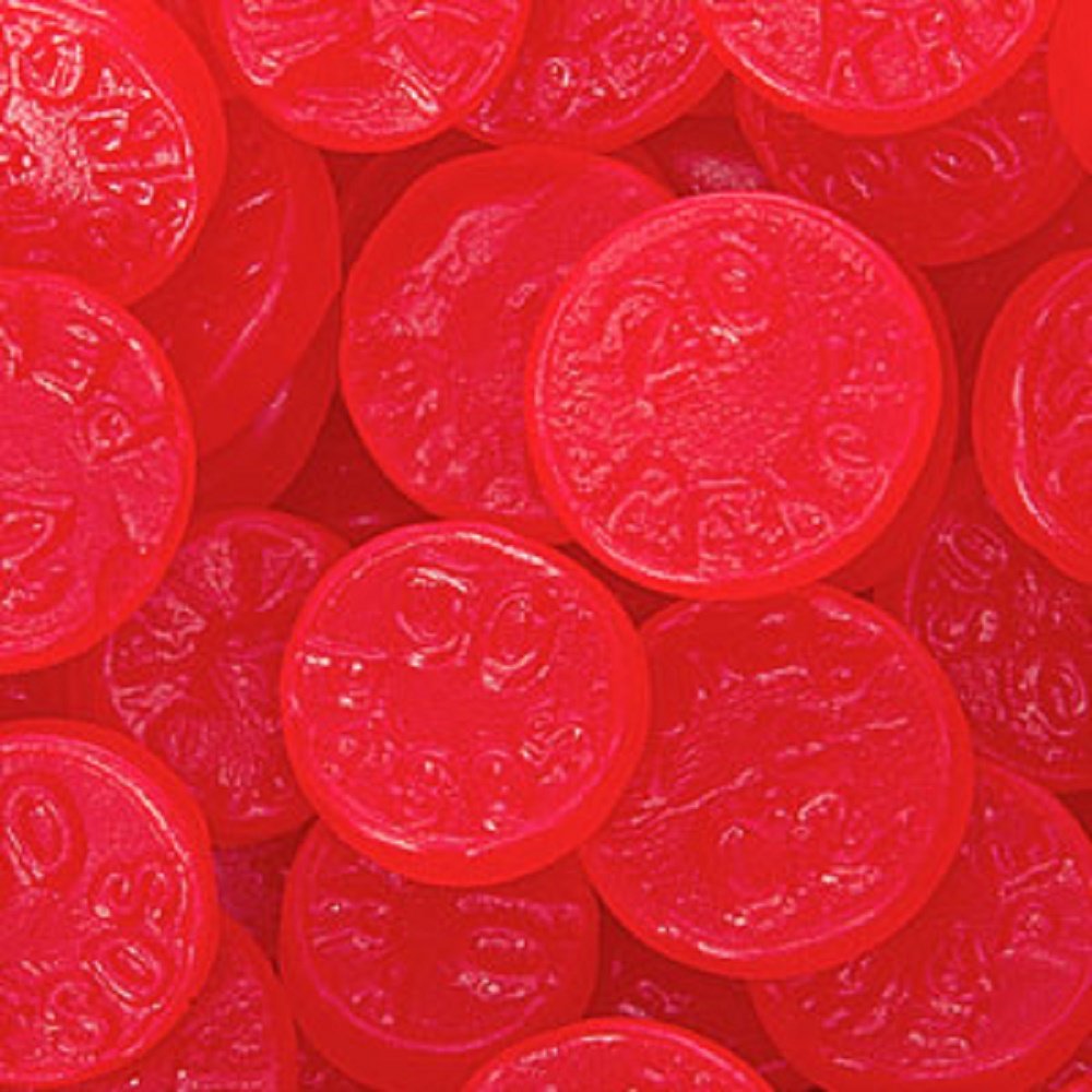 Red Cherry JuJu Coins Candy - 5LB Bulk Bag (2.27kg) | Old-Fashioned Chewy Candy for Parties, Baking & Gifts | Vintage Style Candy for Candy Buffets, Movie Nights & Holiday Treats