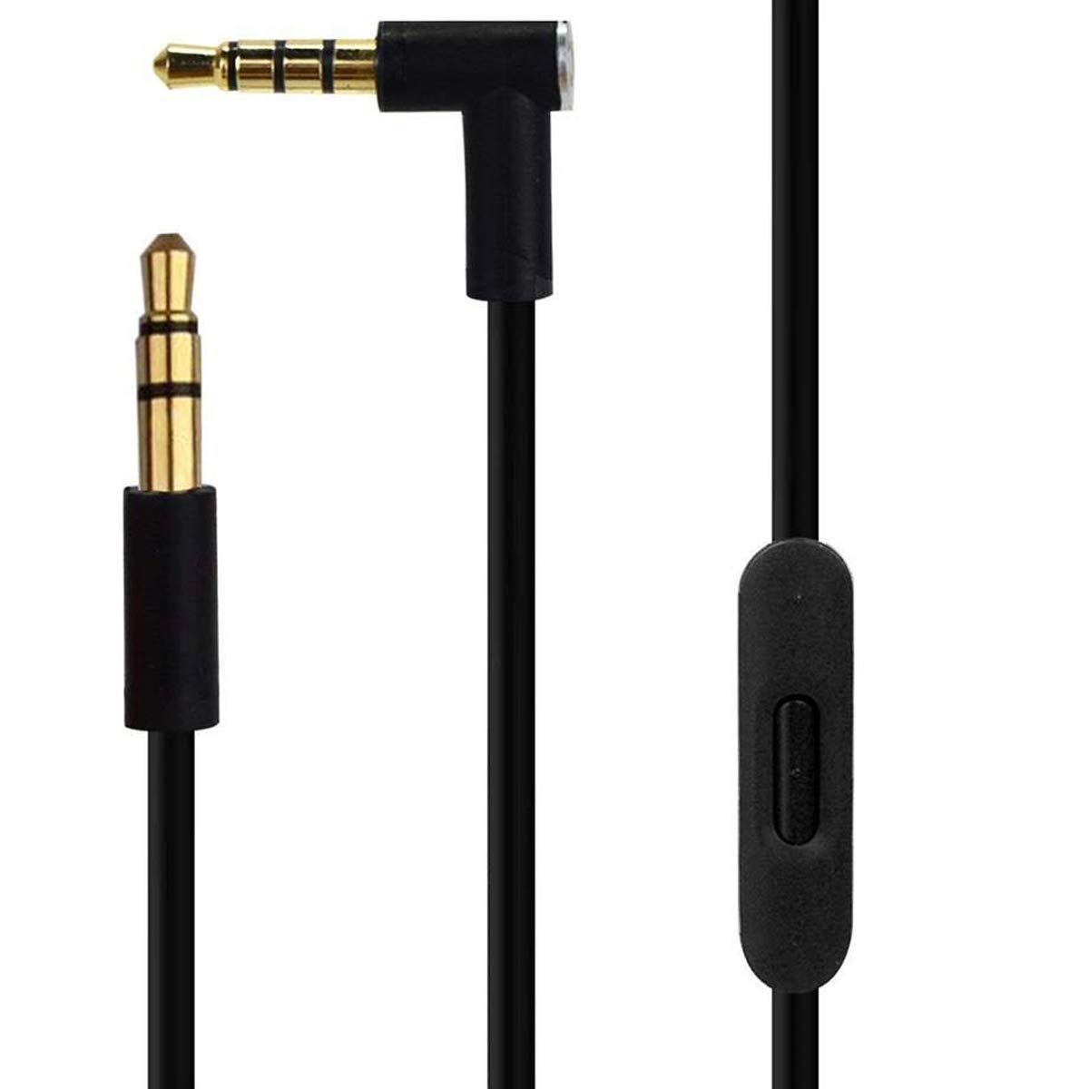 Original Beats by Dr Dre Replacement Audio Cable with In-Line Microphone & Controls for Solo, Studio Pro, Detox, Wireless, Mixr, Executive Headphones (Black) - Perfect for Gaming, Music, and Calls