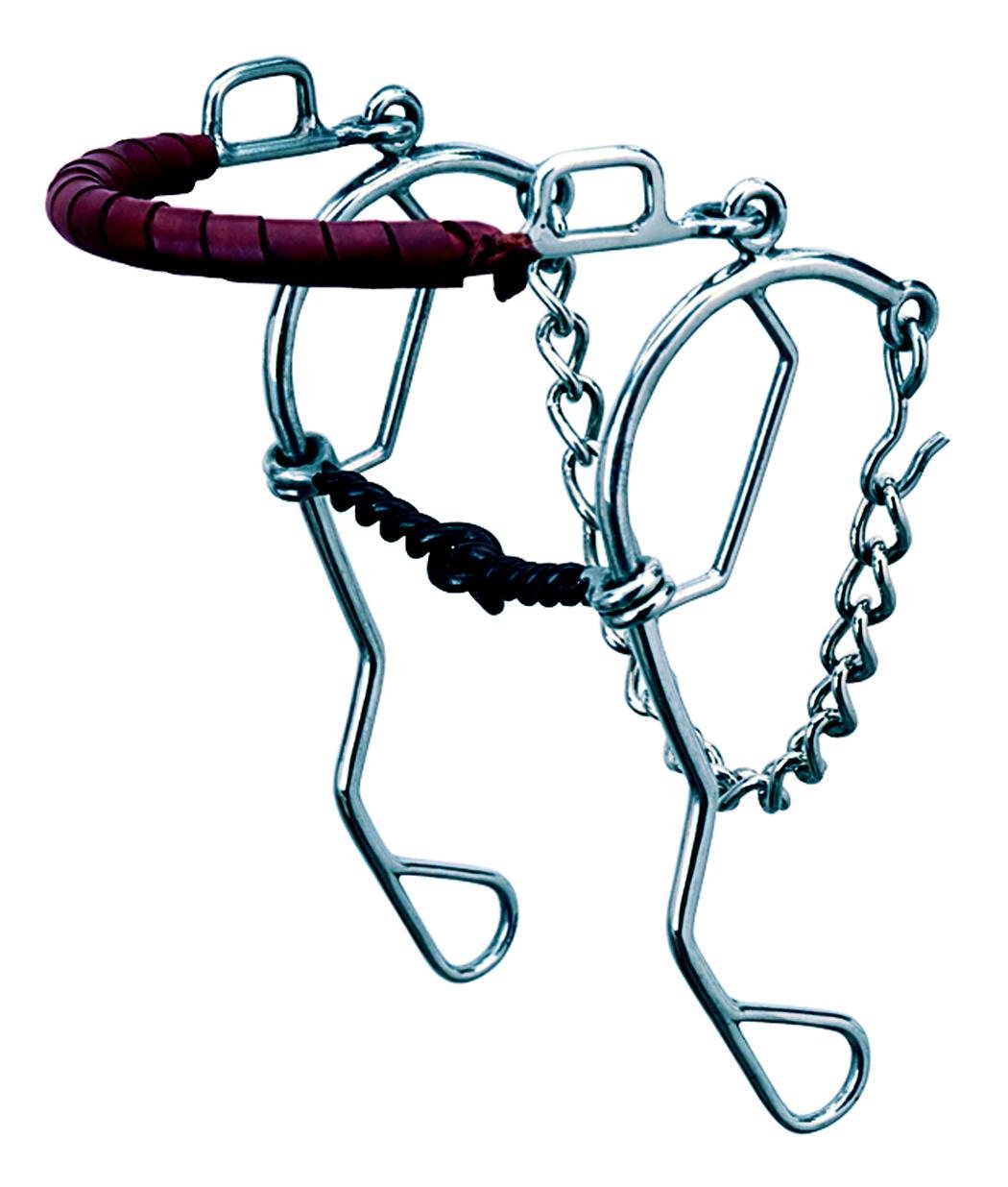 Weaver Equine Combination Hackamore with Sweet Iron Twisted Wire Snaffle Bit - Perfect for Western Riding, Trail Horses & Training Sessions