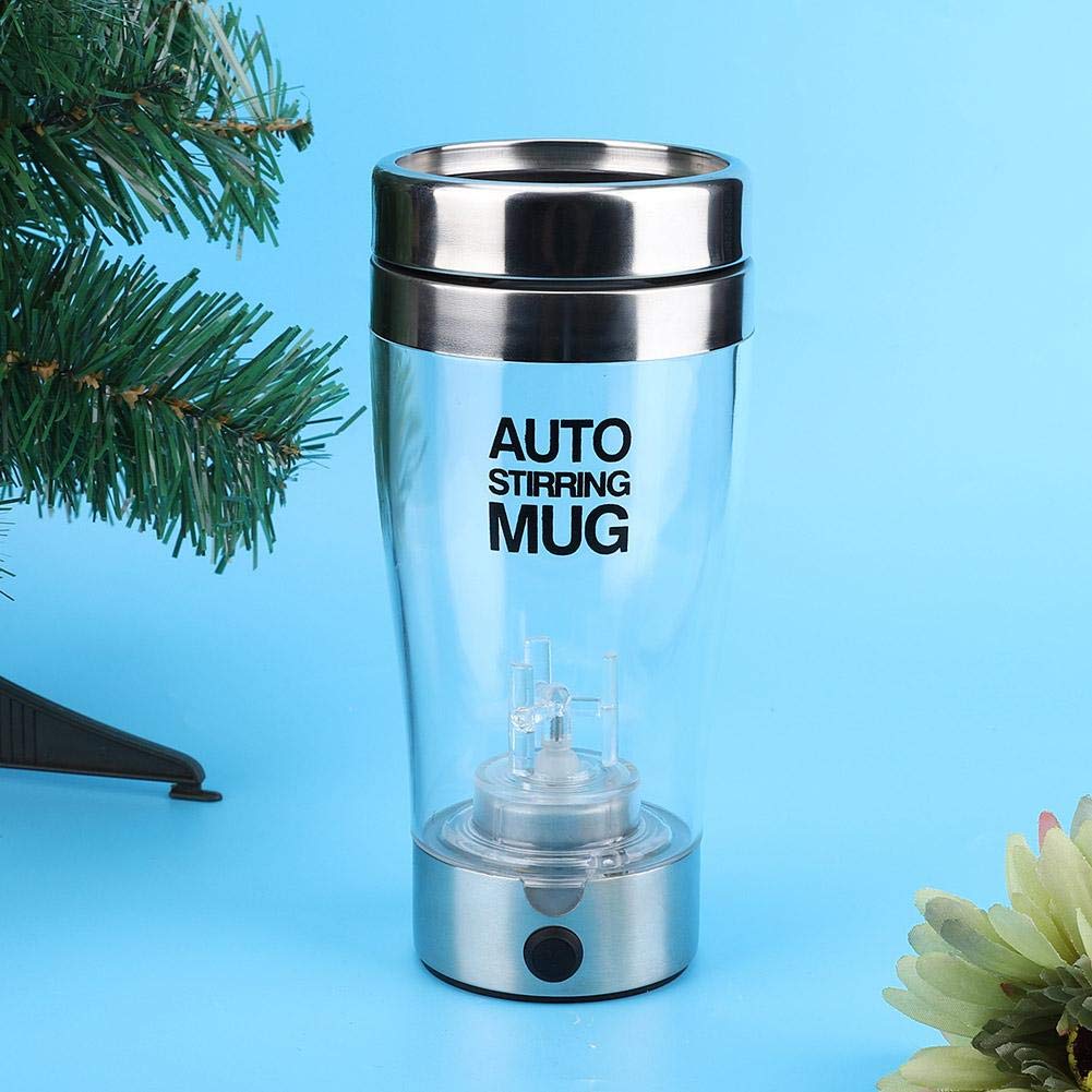 AUNMAS 400ml Electric Self Mixing Mug - Automatic Stirring Protein Shaker Bottle & Coffee Cup for Gym, Office, Travel - Portable Milk Mixer with USB Charging (11.9oz)