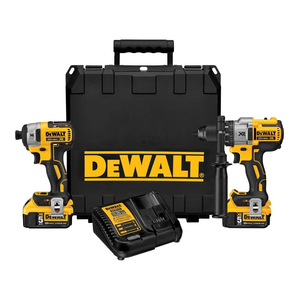 DEWALT 20V MAX Cordless Hammer Drill and Impact Driver Combo Kit with 2 Batteries & Charger (DCK299P2) - Perfect for Construction, Woodworking, and DIY Home Projects