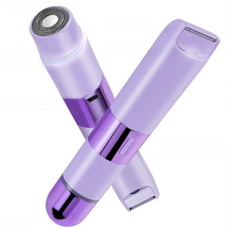 2-in-1 Dual Head Electric Razor & Trimmer for Women - Painless Hair Removal Device with Narrow Precision Blade, IPX5 Waterproof - Perfect for Arms, Armpits, Bikini Line, Face & Legs - At-Home & Travel Grooming Essential