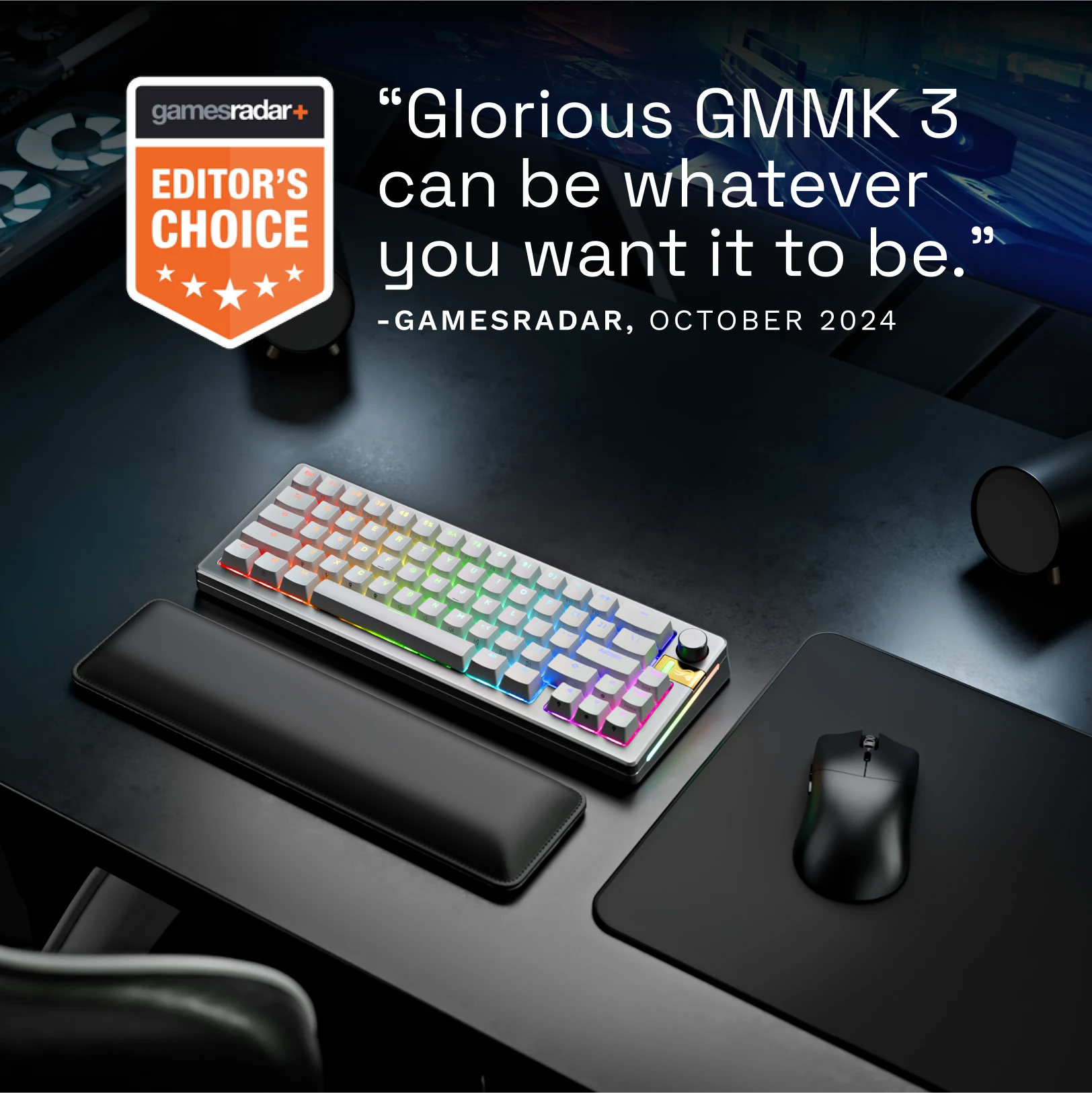 GMMK 3 PRO HE Wireless Mechanical Keyboard - 96% Layout, Hot-Swappable, RGB Backlit - Perfect for Gaming, Coding & Office Work