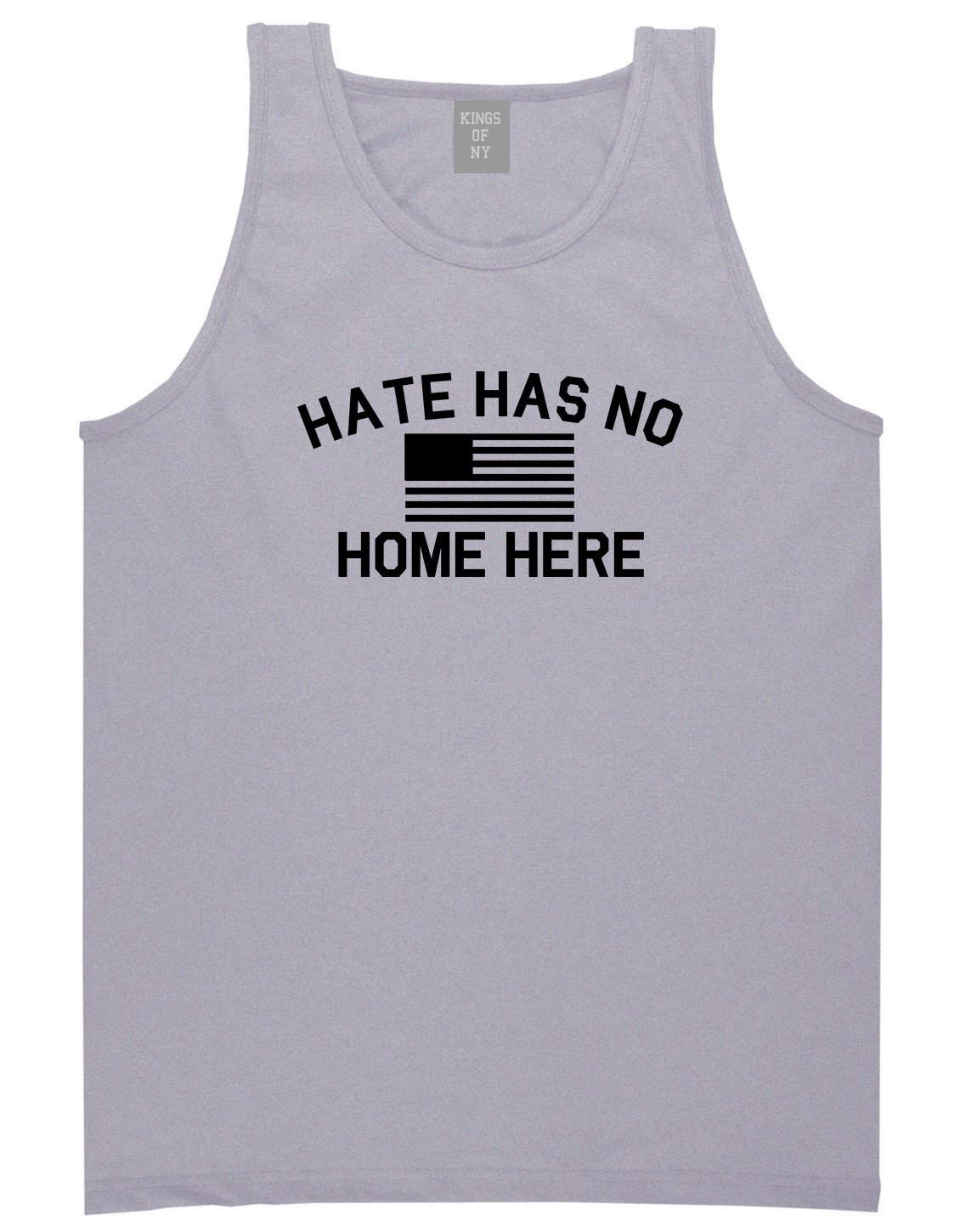 American Flag Men's Tank Top - Patriotic Sleeveless Shirt for Summer | Hate Has No Home Here Design | Perfect for 4th of July, BBQ & Outdoor Activities