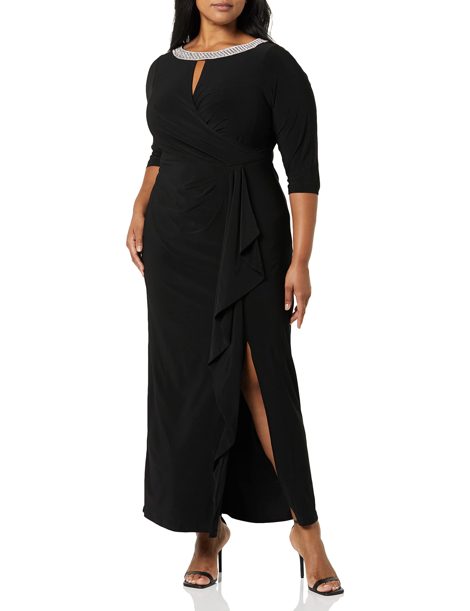 Alex Evenings Women's Plus Size Keyhole Cutout Evening Dress for Special Occasions & Formal Events