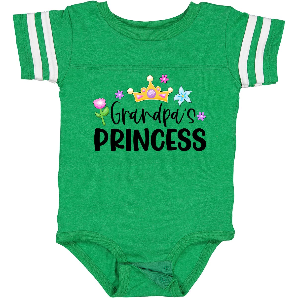 Grandpa's Princess Baby Bodysuit - Floral Crown Design for Special Occasions