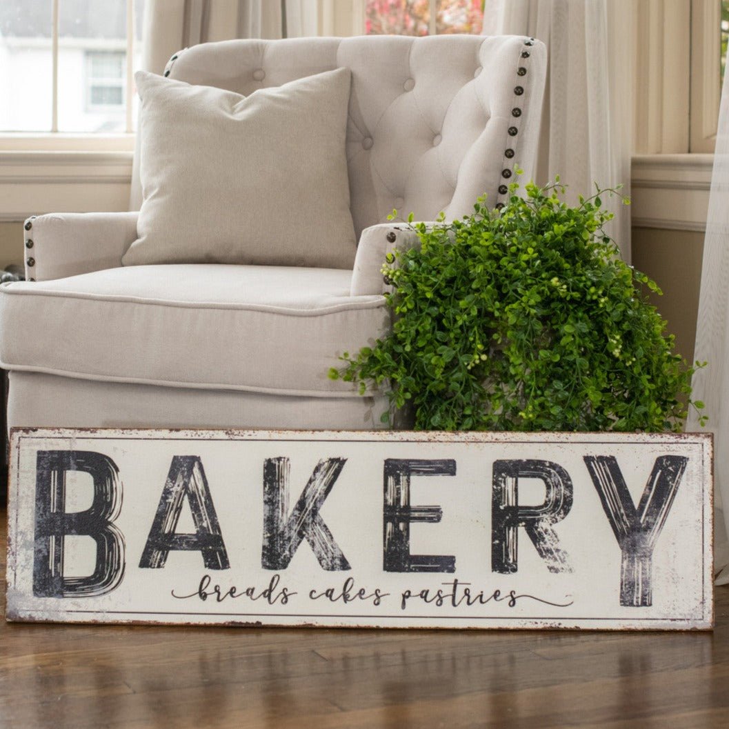 Vintage Bakery Breads Cakes Pastries Metal Sign - Retro Cafe Wall Decor for Kitchen, Bakery Shop & Restaurant