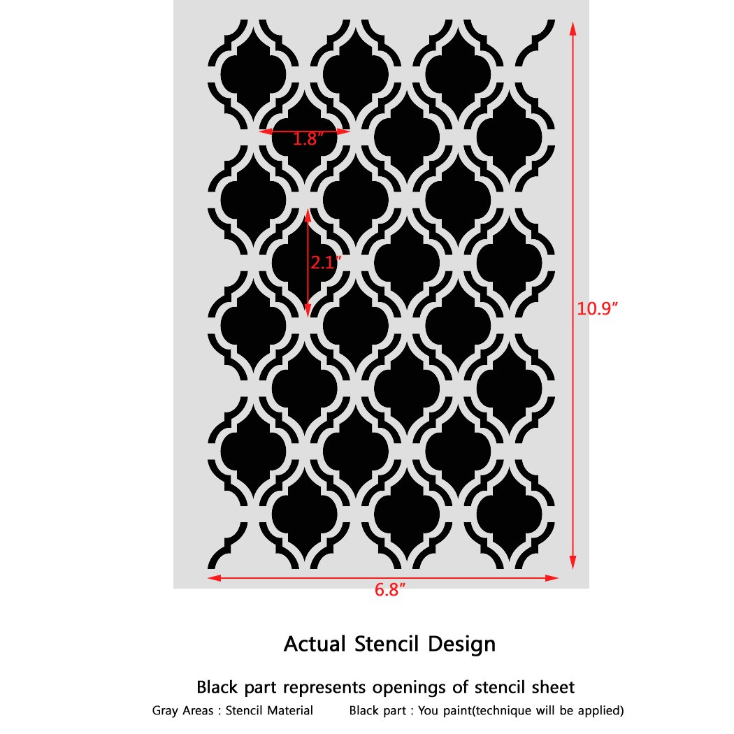 Moroccan Stencils Template - Small Scale for DIY Wall Decor, Canvas Painting & Craft Projects | Perfect for Home Decoration, Scrapbooking & Art Designs