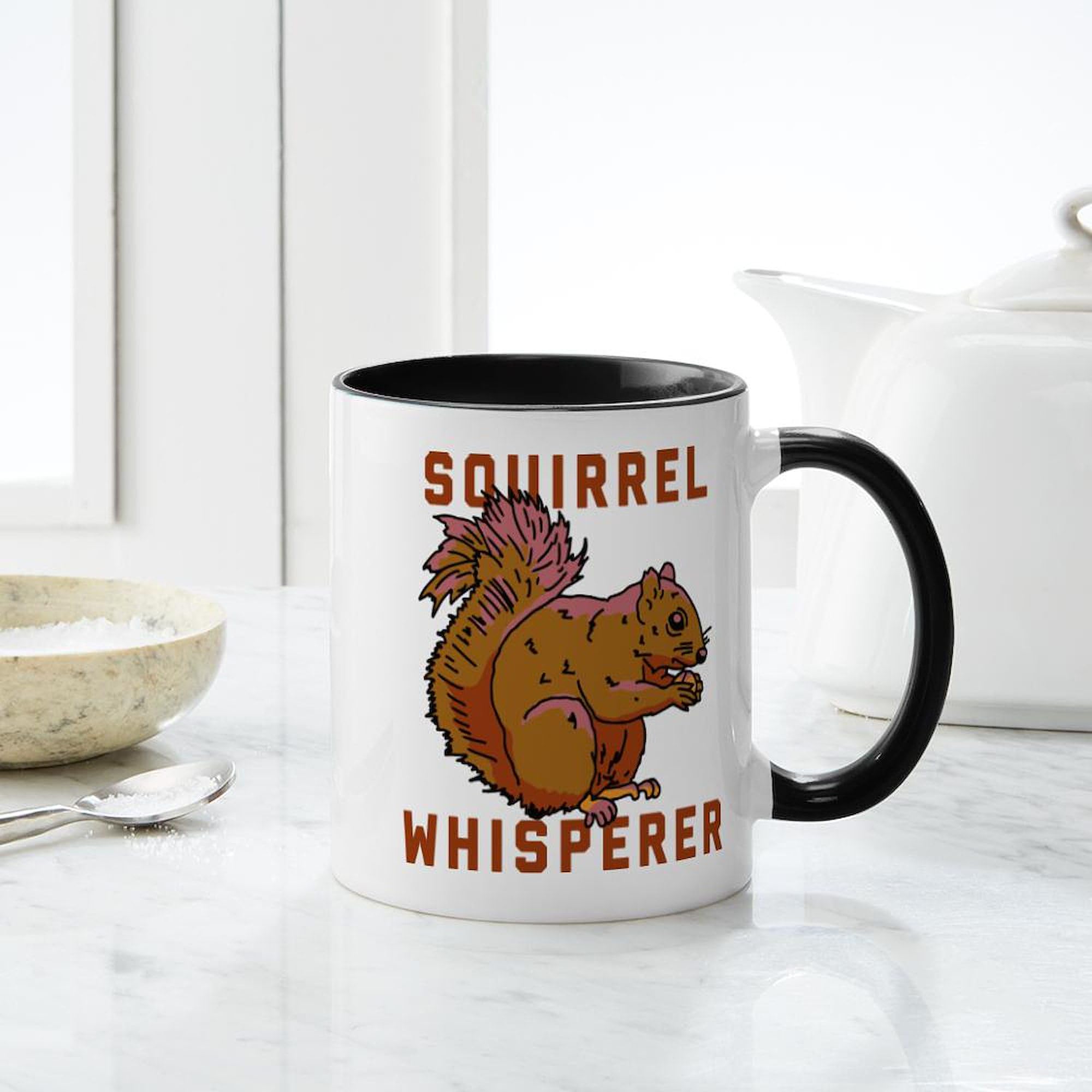 Squirrel Whisperer 11 oz Ceramic Coffee Mug - Funny Novelty Gift for Animal Lovers - Perfect for Home, Office & Outdoor Camping
