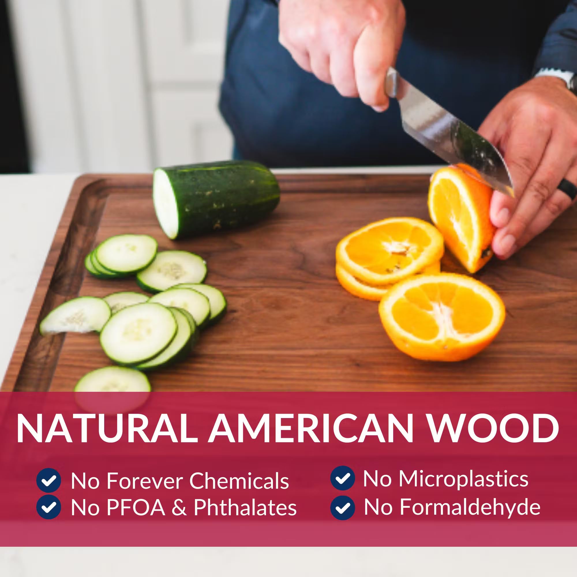Premium Extra Large Walnut Wood Cutting Board 24