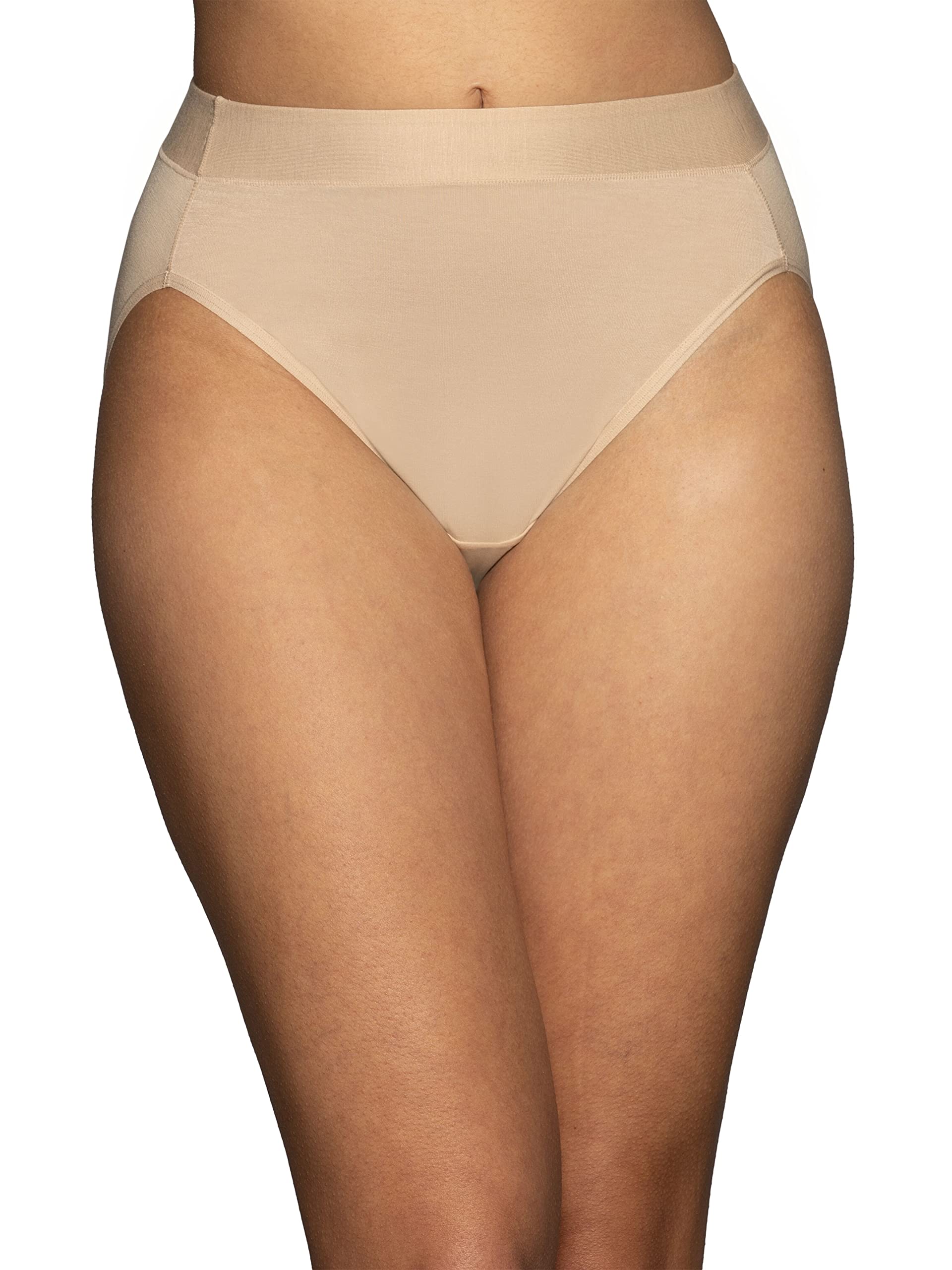 Vanity Fair Women's Beyond Comfort Hi-Cut Panties - Soft Cotton Underwear for Everyday Wear, Workout & Sleep