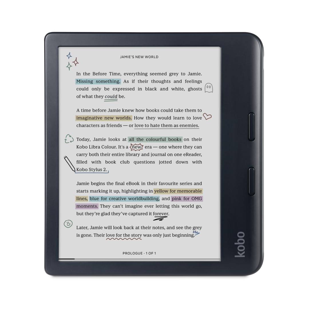 Kobo Libra Colour Black eReader with SleepCover Case Bundle - 7