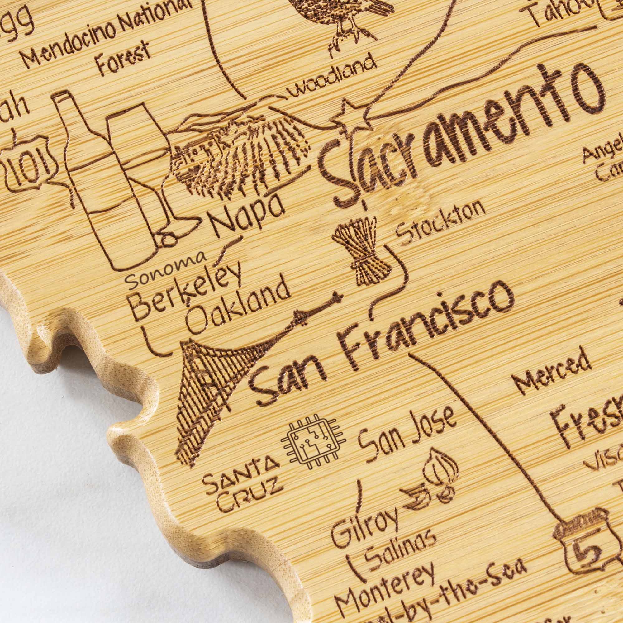 Premium California-Inspired Wooden Cutting Board 14.25
