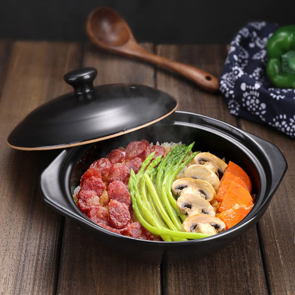 1pc Non-Stick Ceramic Casserole Pot - Bibimbap Cooking Pot, Stew Pot & Hot Pot for Kitchen - Durable Earthenware Soup Pot for Home Cooking, Perfect for Bibimbap, Stews, Soups & Hot Pot Meals