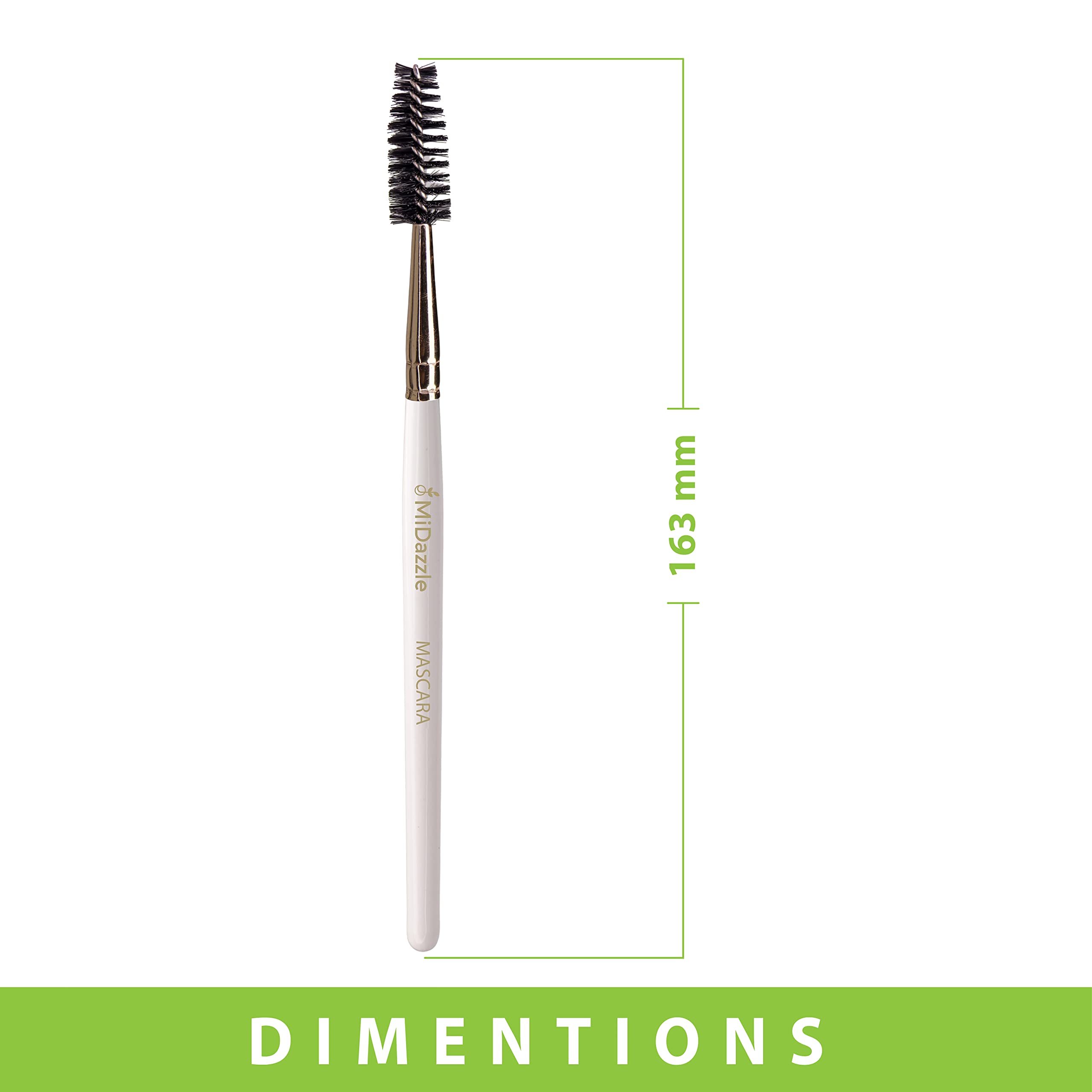 Midazzle Professional Mascara Brush (MIMB00411) - Waterproof Eyelash Comb for Clump-Free, Voluminous Lashes - Perfect for Daily Makeup, Salon & Bridal Use