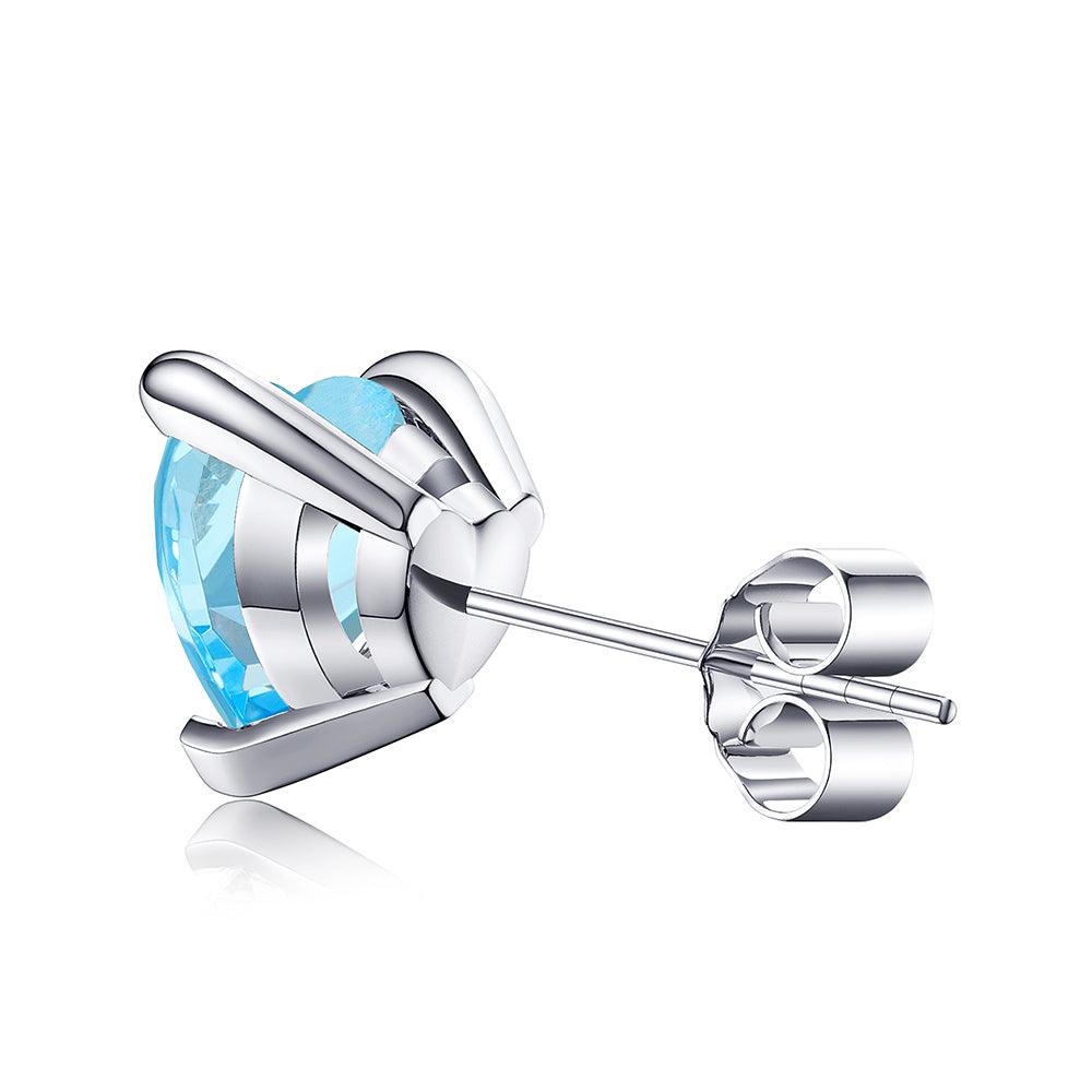 1 CT Heart Shaped Birthstone Stud Earrings - Genuine Gemstone Jewelry for Women, Perfect Gift for Anniversary, Valentine's Day & Mother's Day - Elegant Everyday Wear & Special Occasions