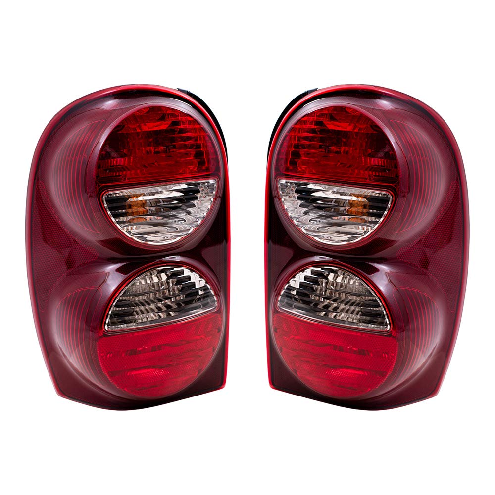 Brock Replacement Tail Light Set - Driver & Passenger Side Compatible with 2005-2007 Jeep Liberty (Part# 55157061AC & 55157060AD) - Perfect for Night Driving Safety & Vehicle Restoration Projects