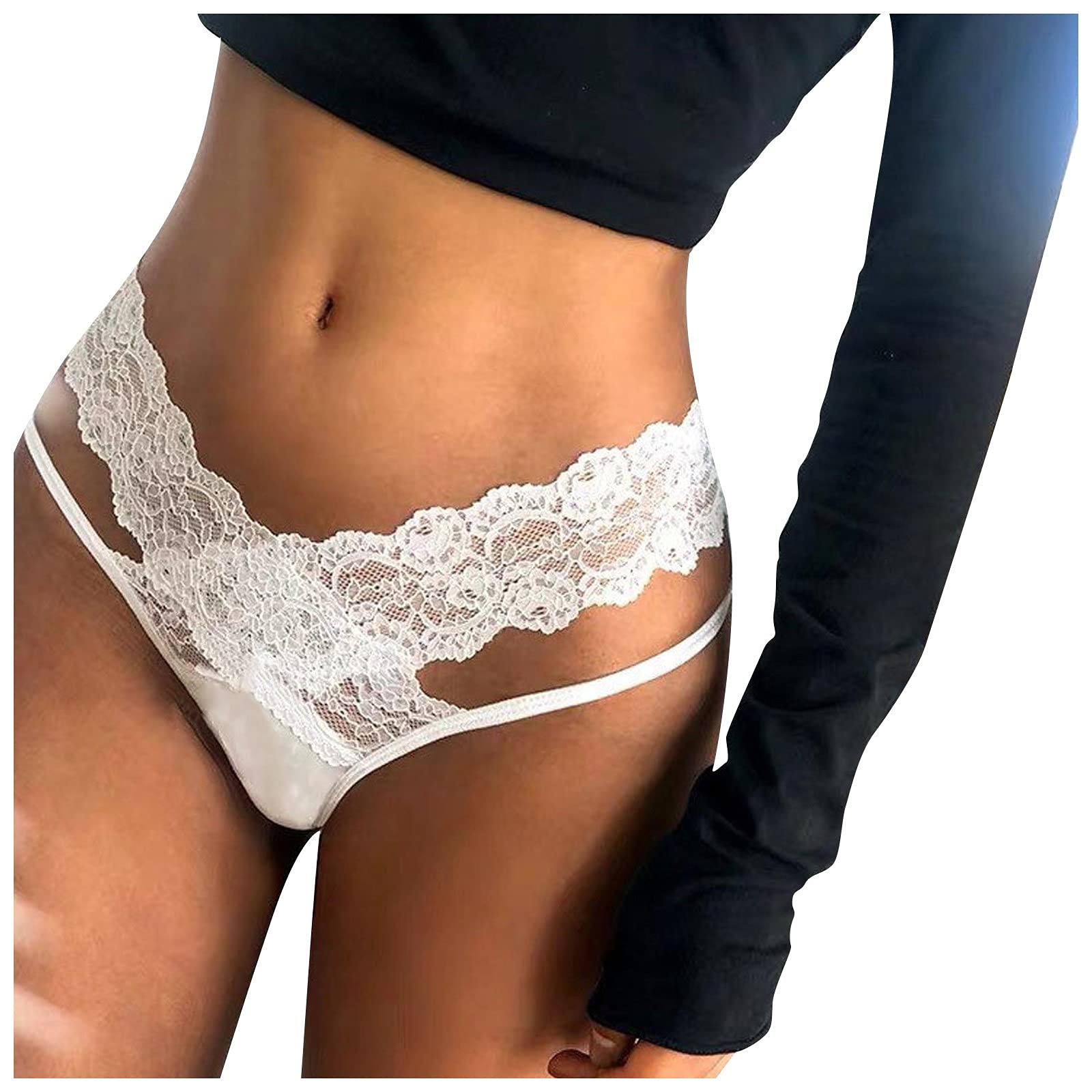 Elegant Lace Thong Panties - Soft Comfortable Sexy Lingerie for Women | T-Back Intimates & Nightwear | Perfect for Date Night, Bridal Shower & Special Occasions