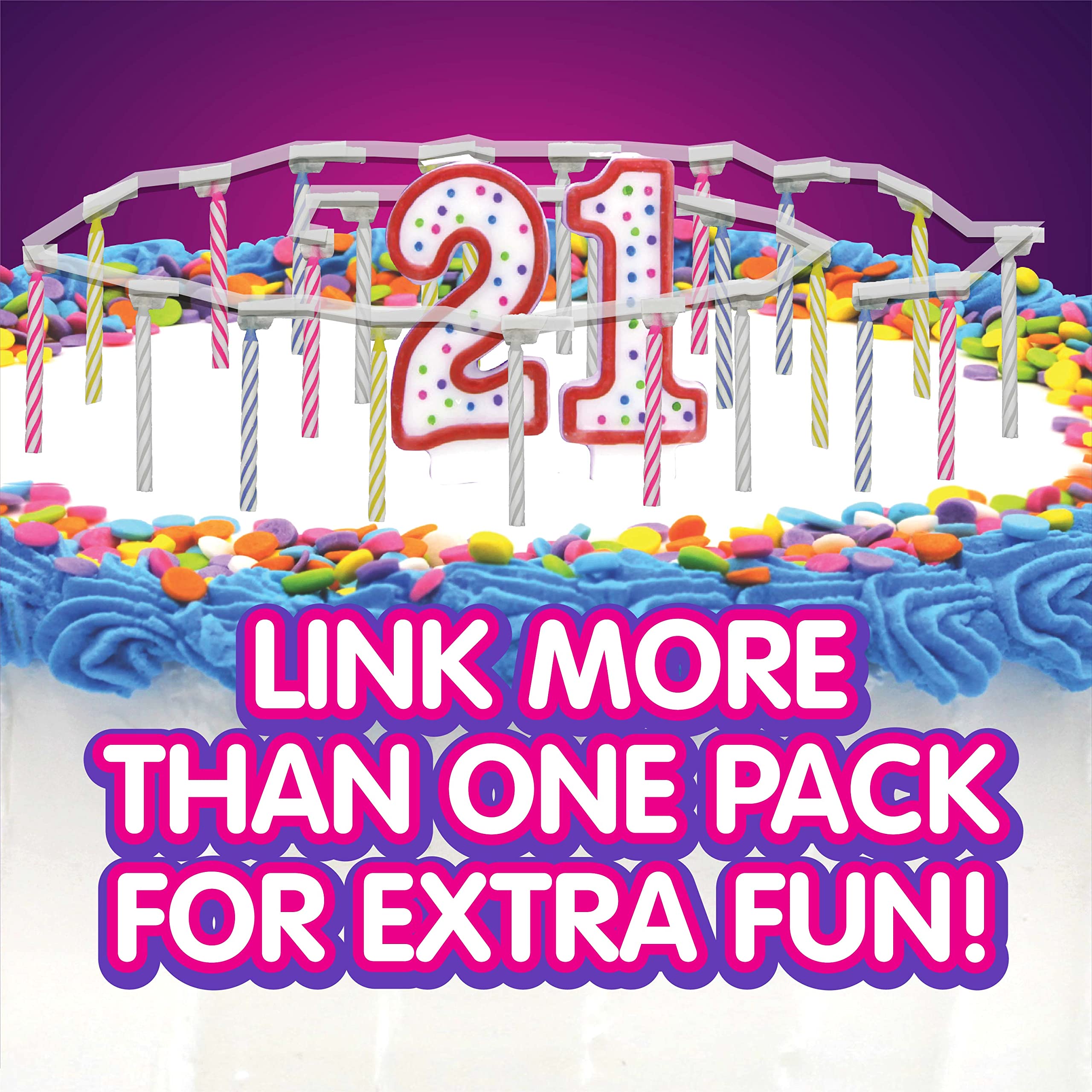 Quick Light Birthday Candles 4-Pack (48 Candles) with Air Cannon for Fun Party Blowouts