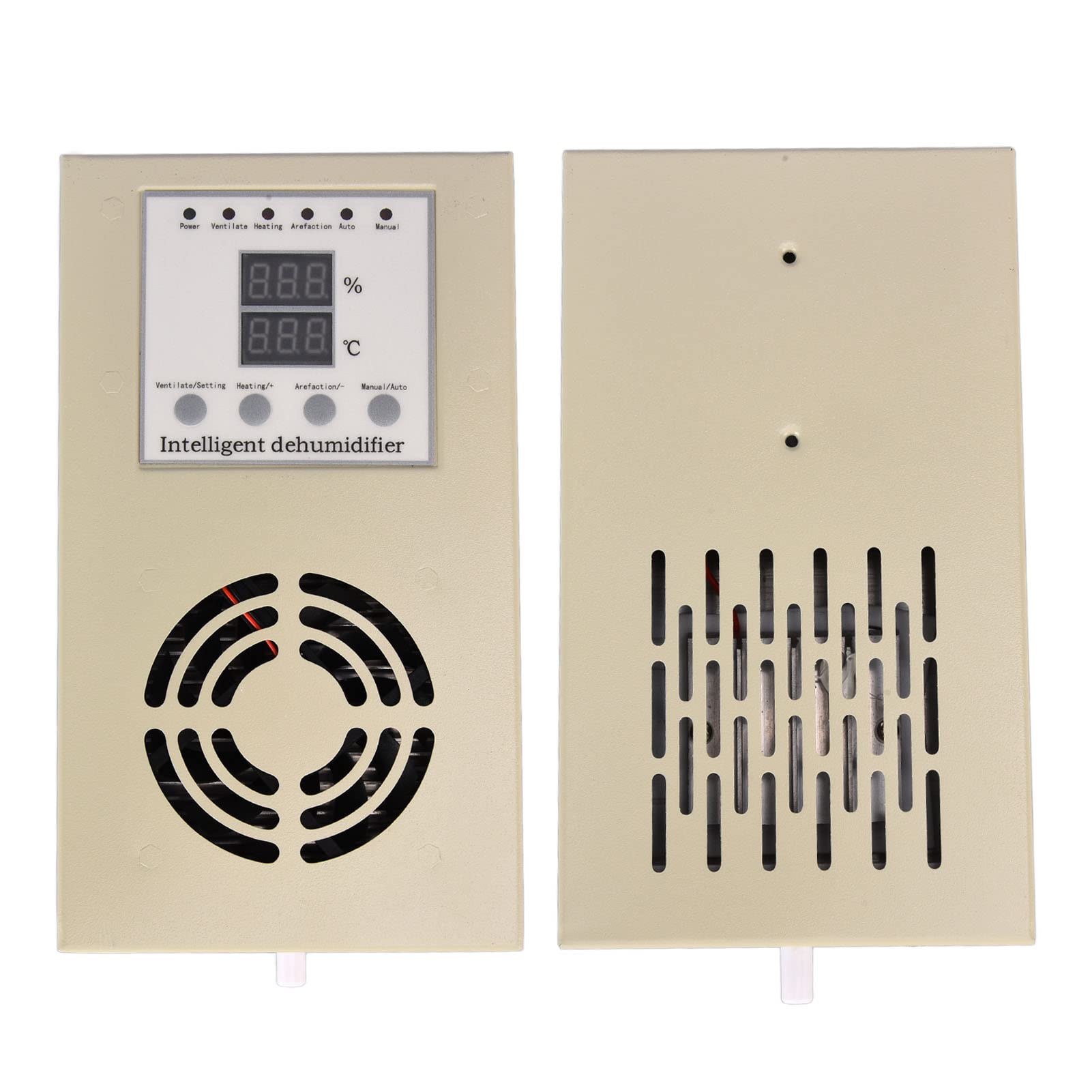 Closet Dehumidifier with Drainage - Fully Functional Dehumidifier Controller & Fan for Control Cabinets & Furniture | Humidity Control for Wardrobes, Storage Units & Electronics Enclosures
