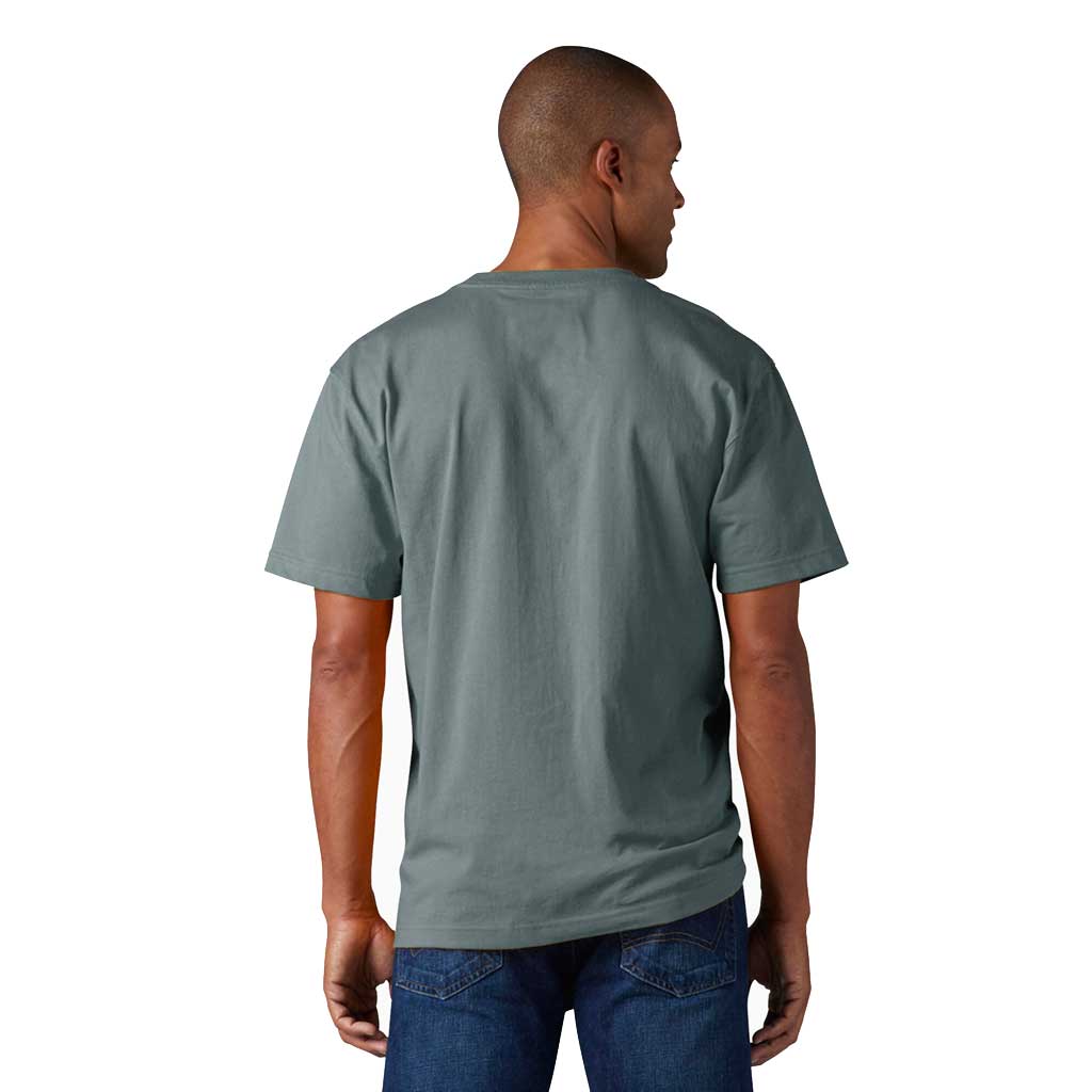 Dickies Heavy Weight Crew Pocket T-Shirt for Men - Smoke Blue - Durable Cotton Work Shirt for Construction, Landscaping & Outdoor Activities