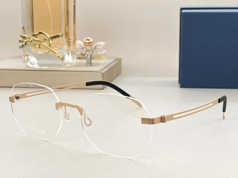 Aimee Women's Rimless Oval Square Screwless Titanium Eyeglasses 92423 - Lightweight Comfortable Glasses for Work, Reading & Fashion - Perfect for Office, Study & Daily Wear
