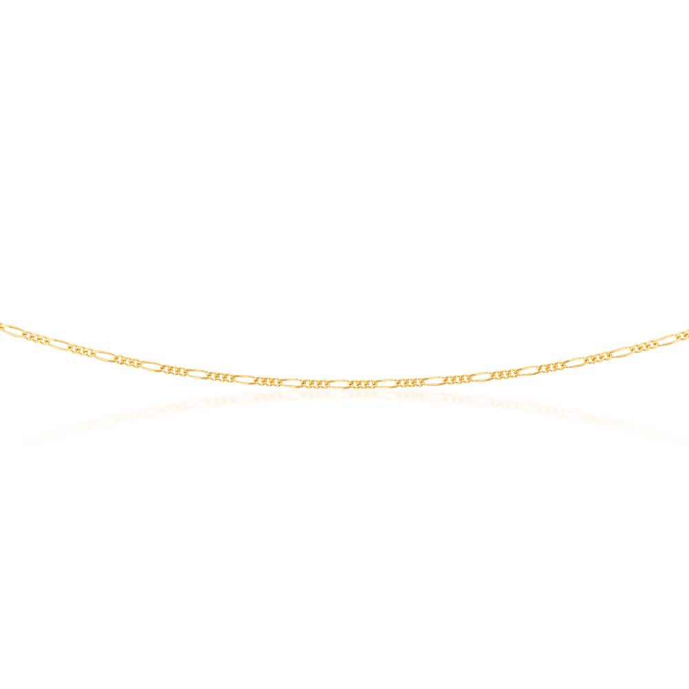 9ct Yellow Gold 40 Gauge 1:3 Figaro Chain 56cm - Elegant Jewelry for Women & Men, Perfect for Everyday Wear, Gifts & Special Occasions