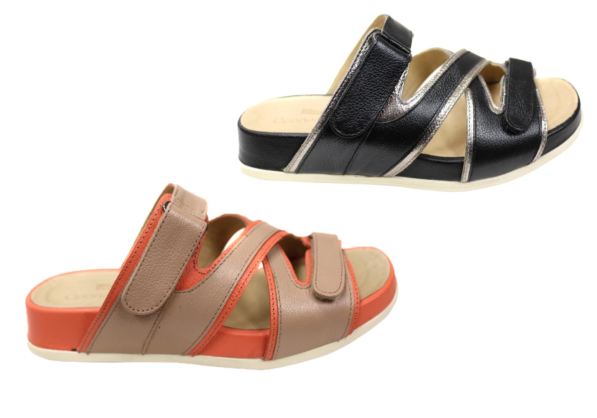 Jessie Women's Comfortable Leather Brazilian Slide Sandals - Stylish & Supportive for Beach, Pool, and Casual Wear