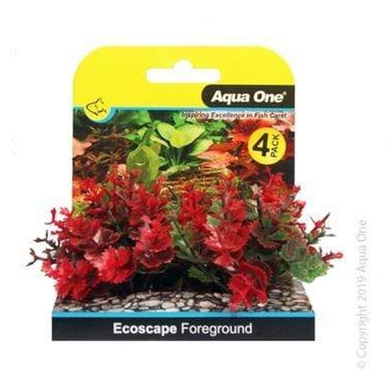 Aqua One Ecoscape Foreground Catspaw Red 5cm 4 Pack - Perfect for Aquarium Plants, Fish Tank Decorations & Aquatic Landscaping