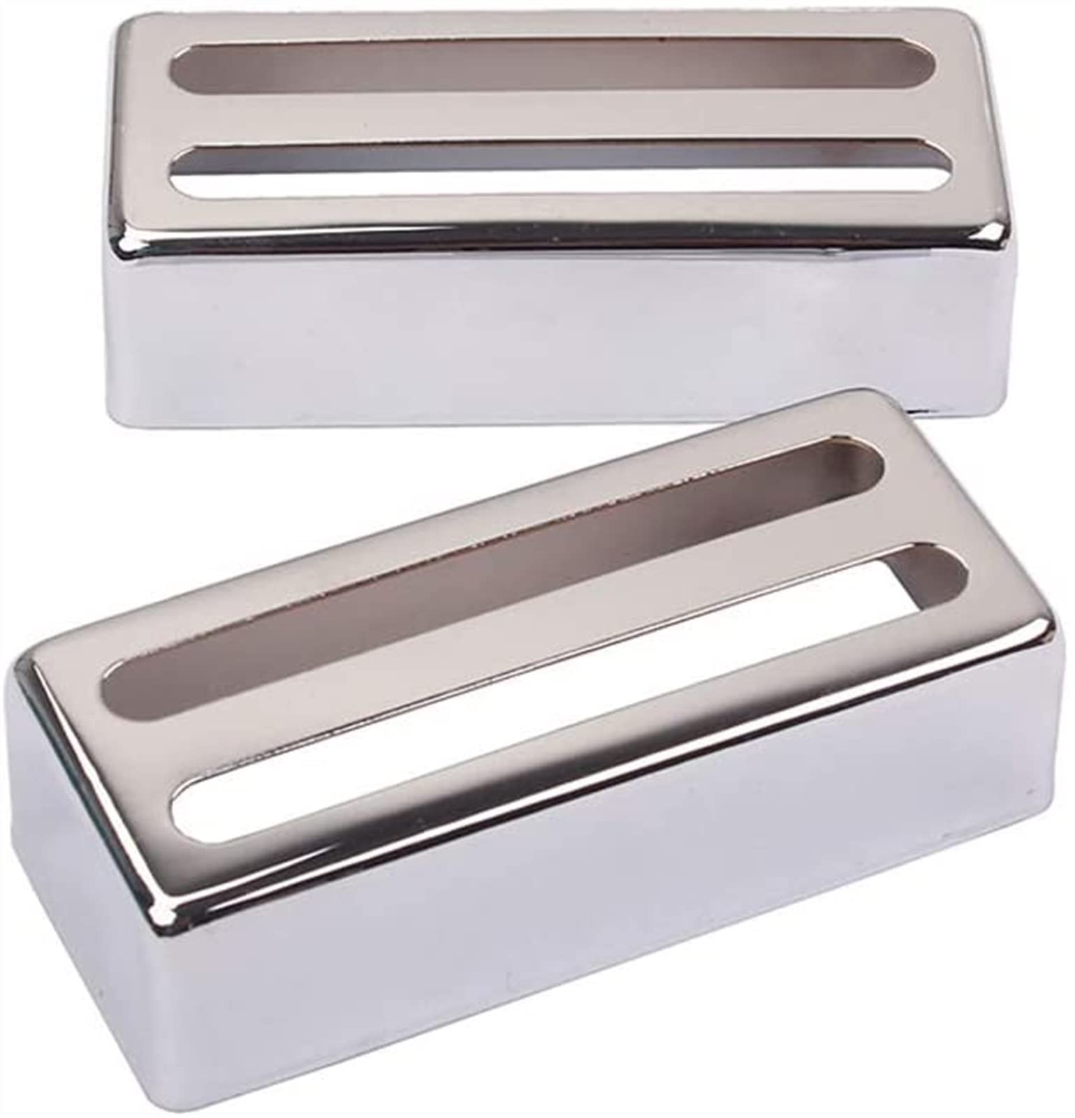 2-Piece Humbucker Electric Guitar Pickups with Chrome Cover - Professional Replacement Pickup Set for Rock & Metal Music Performances