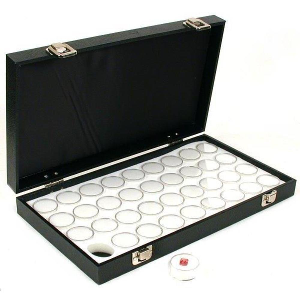 36 Gem Jars White Display Tray - Gemstone Storage Organizer & Travel Case for Jewelry Making, Crystal Collection - Perfect for Beaders, Crafters & Mineral Enthusiasts