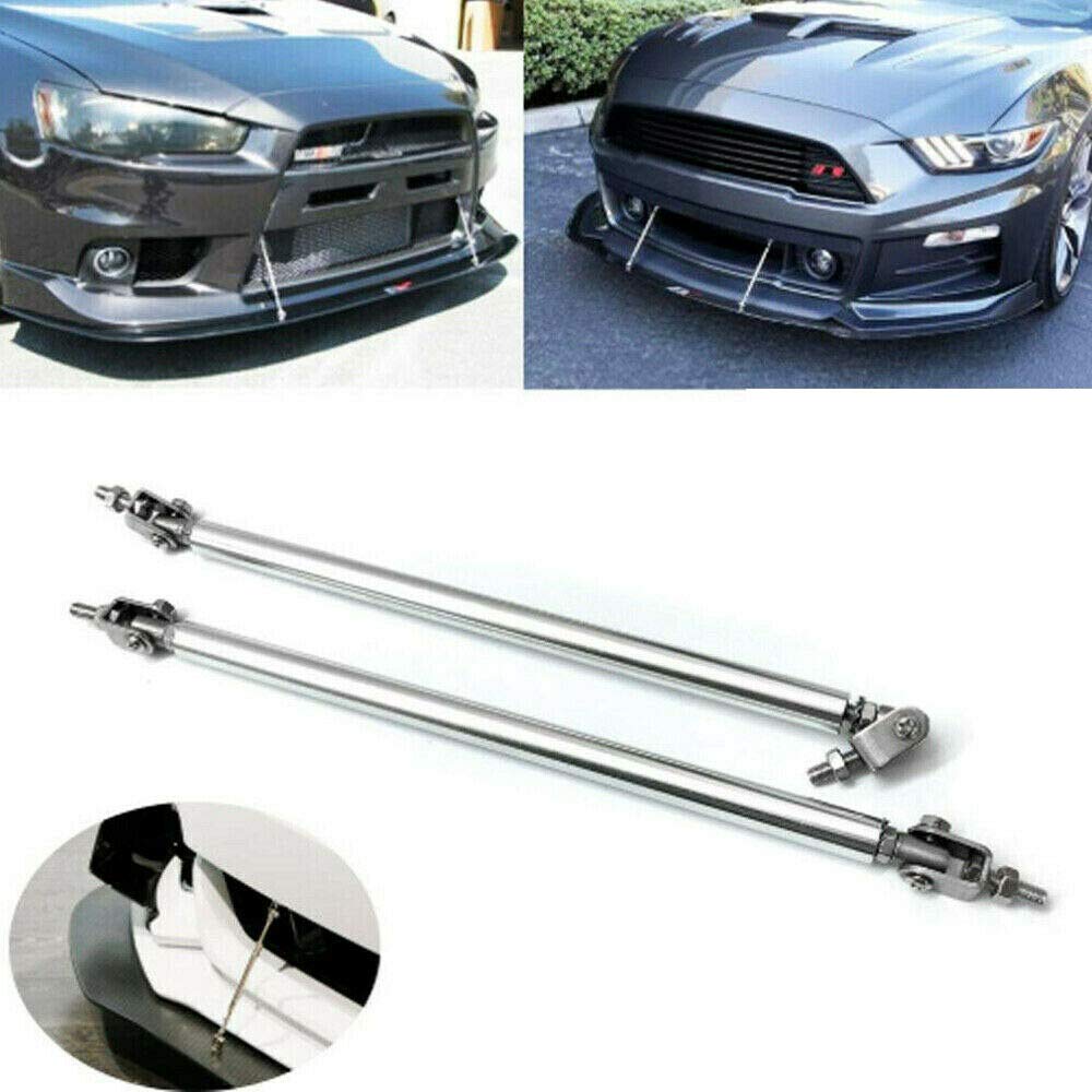 2x Universal Adjustable Front Bumper Lip Splitter Strut Rod Tie Support Bar Kit - Perfect for Car Racing, Track Days & Performance Vehicle Enhancement