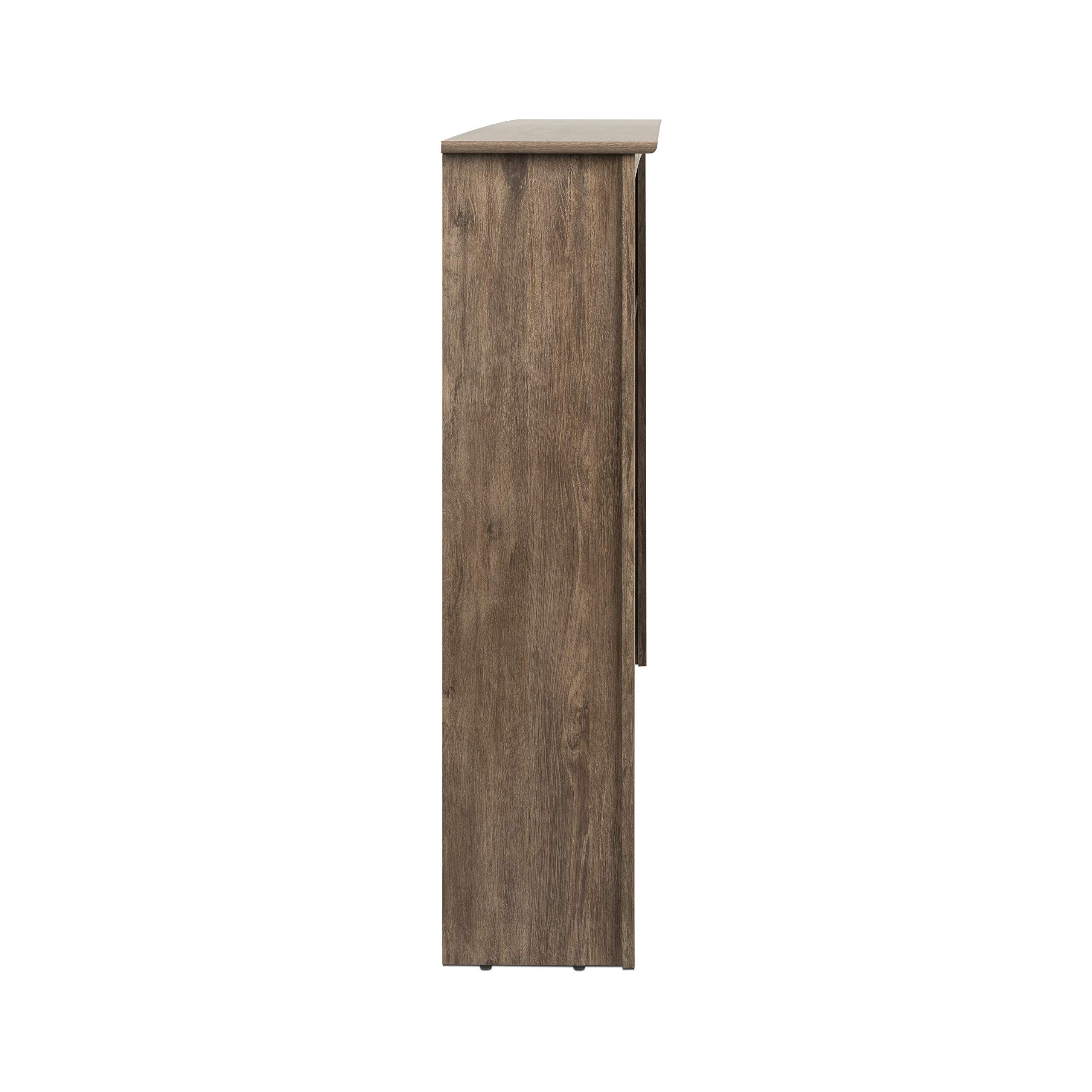 Prepac King Size Bookcase Headboard with Storage - Drifted Gray Finish | Perfect for Bedroom Organization & Stylish Home Decor
